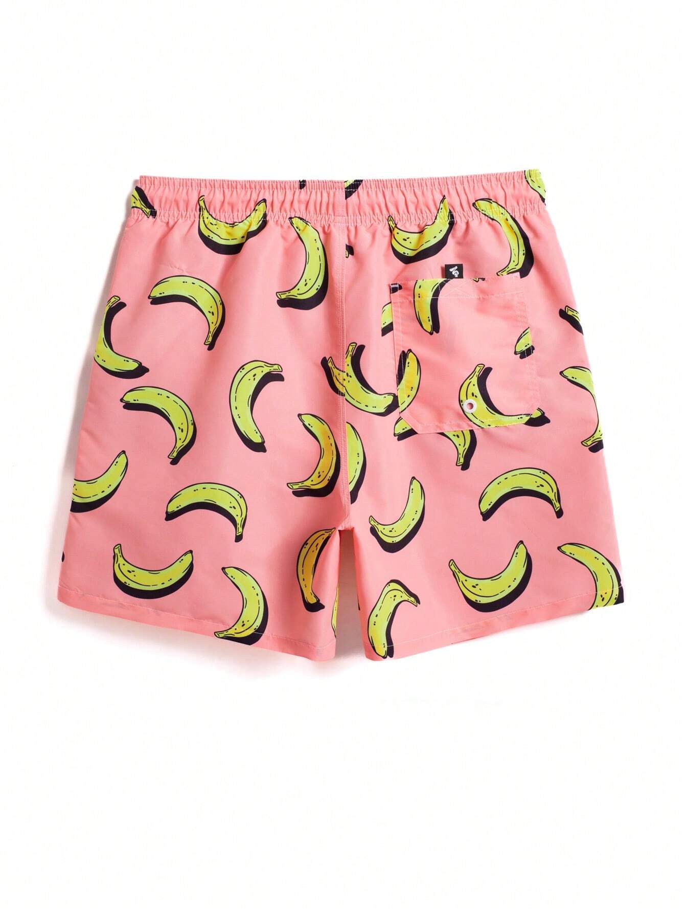 Banana Print Drawstring Waist Swim Trunks-Waves And Trunks