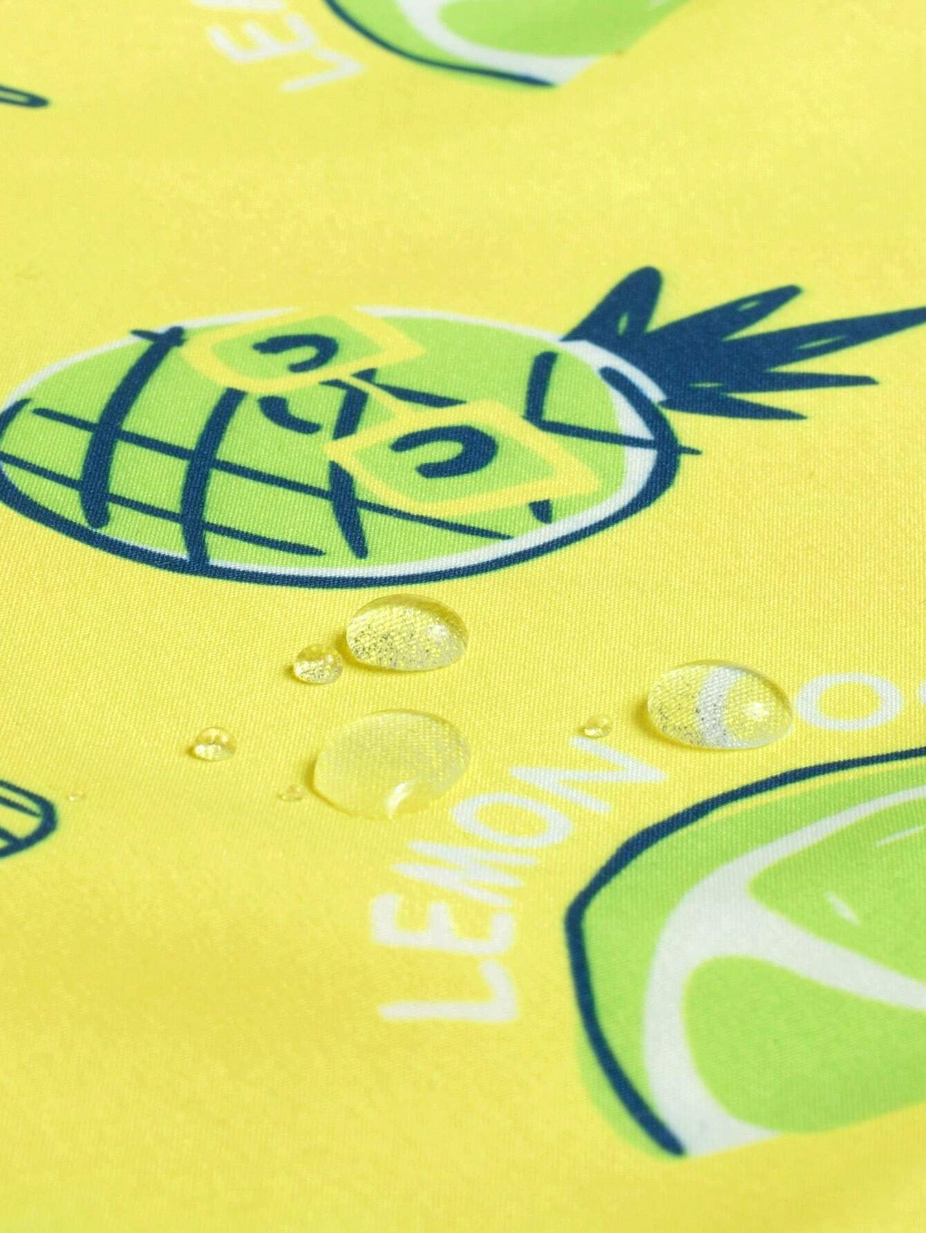 Fruit And Vegetable Print Drawstring Swim Trunks-Waves And Trunks