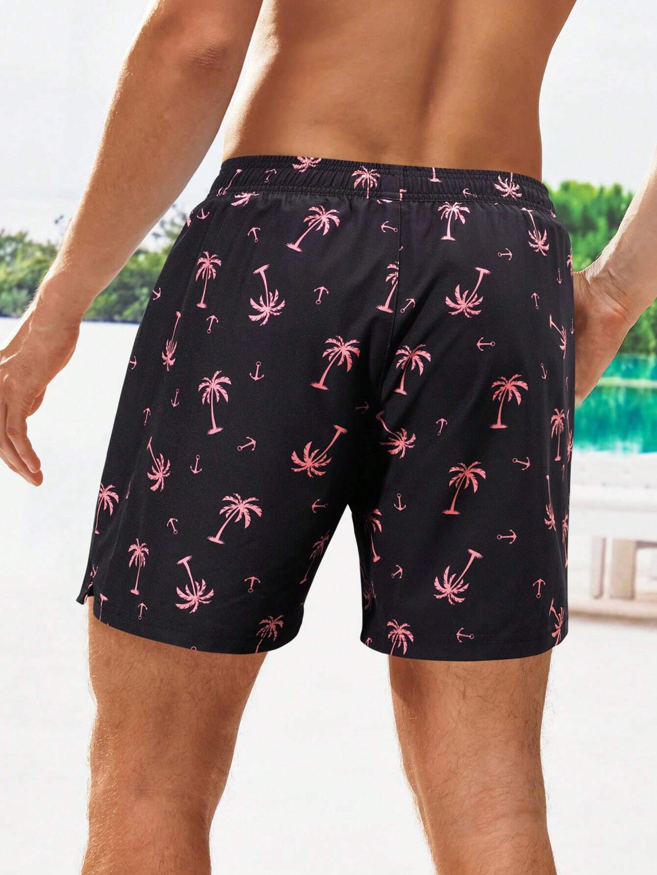 Coconut Tree Print 2 In 1 Shorts-Waves And Trunks