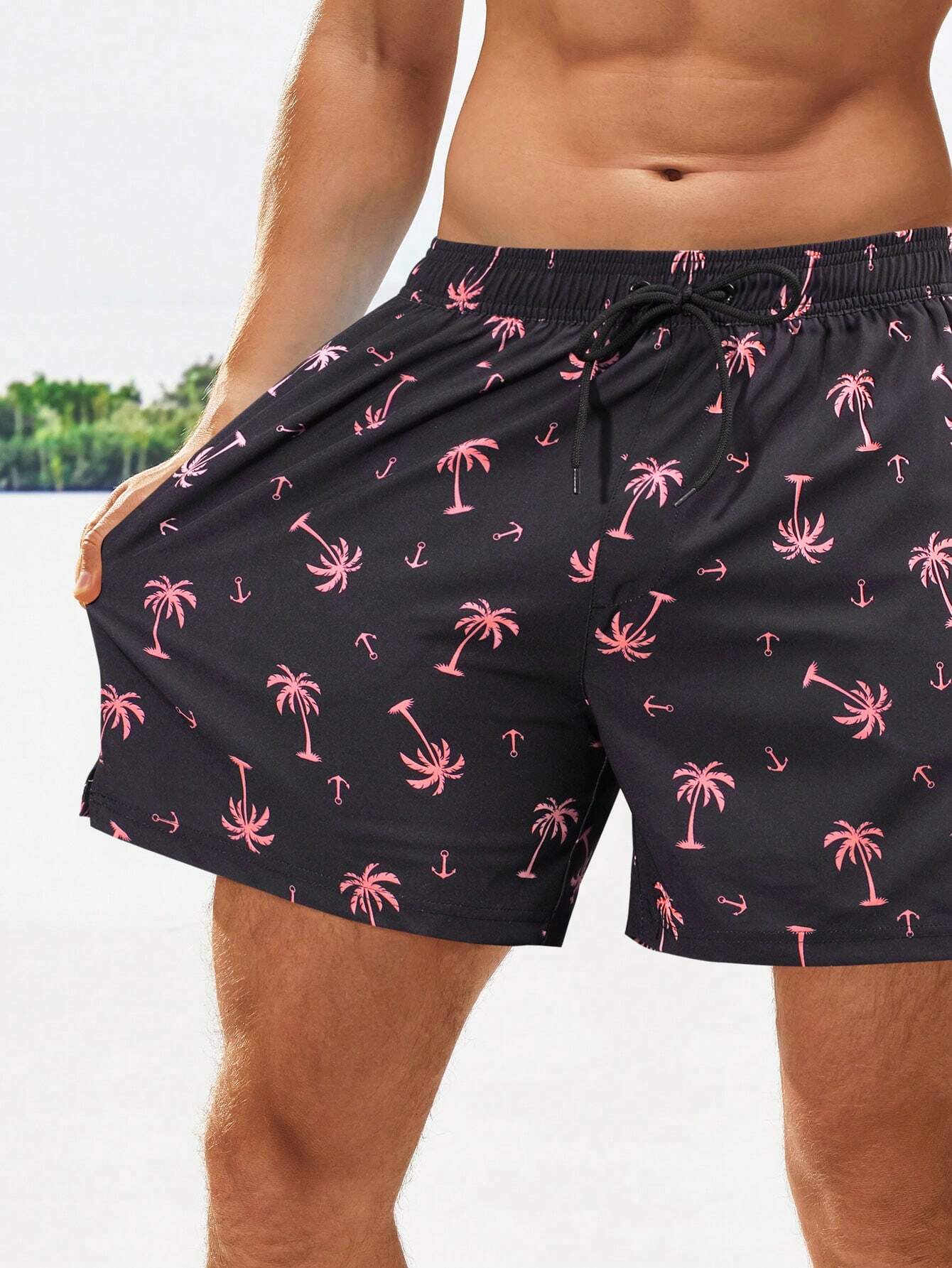 Coconut Tree Print 2 In 1 Shorts-Waves And Trunks