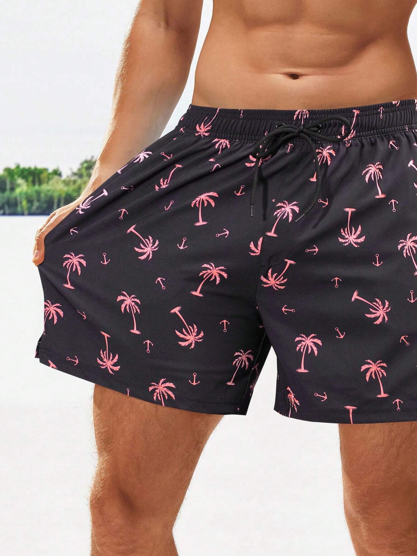 Coconut Tree Print 2 In 1 Shorts-Waves And Trunks