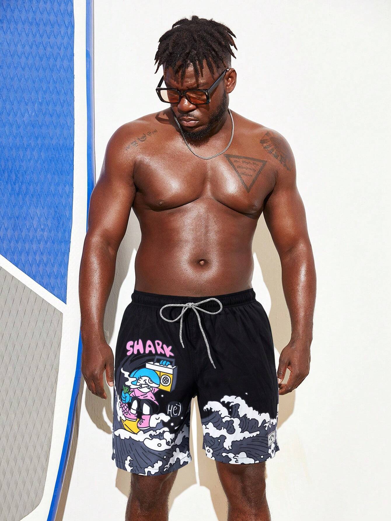 Cartoon Print Swim Shorts-Waves And Trunks