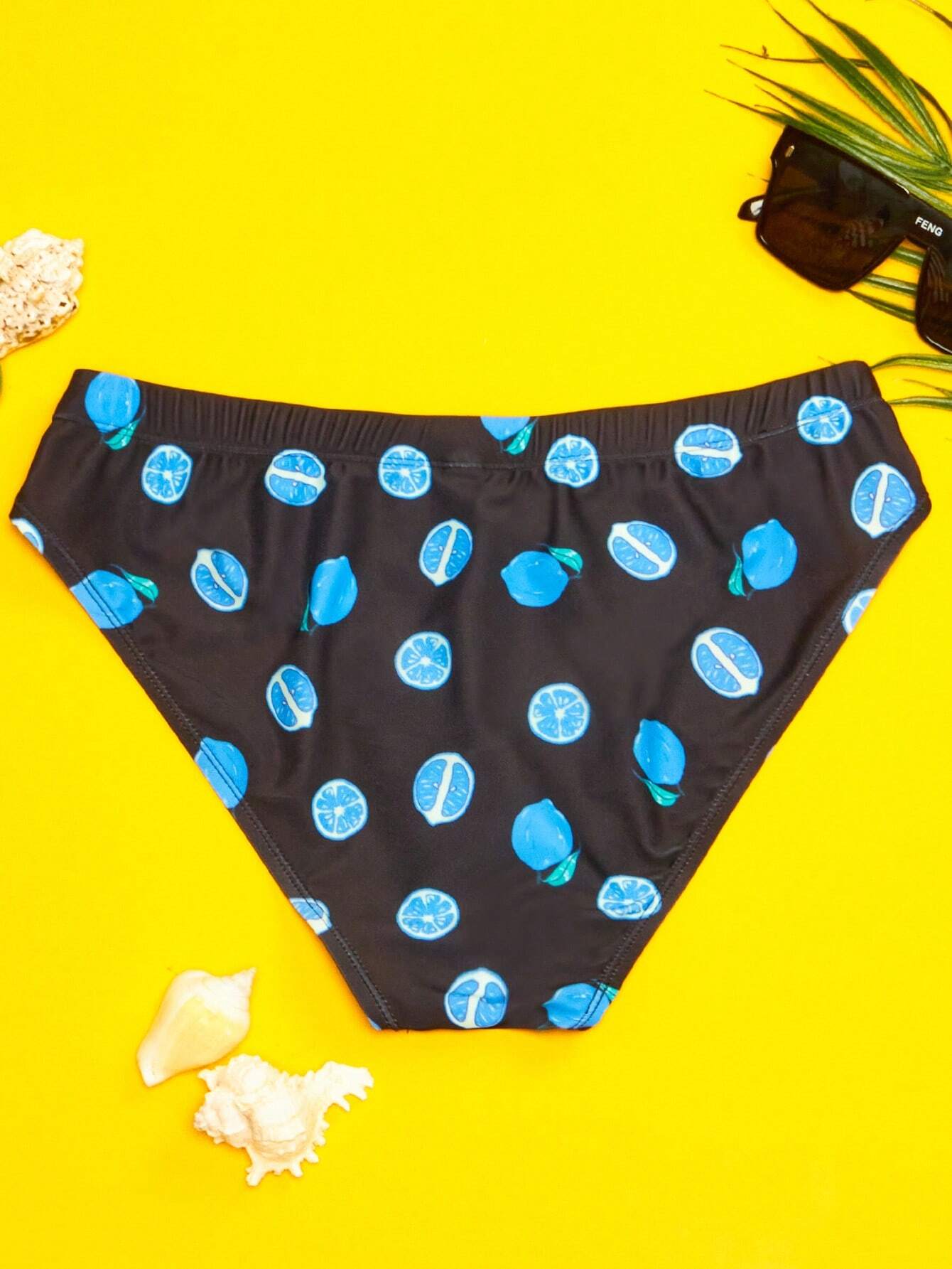 Allover Print Swim Brief-Waves And Trunks