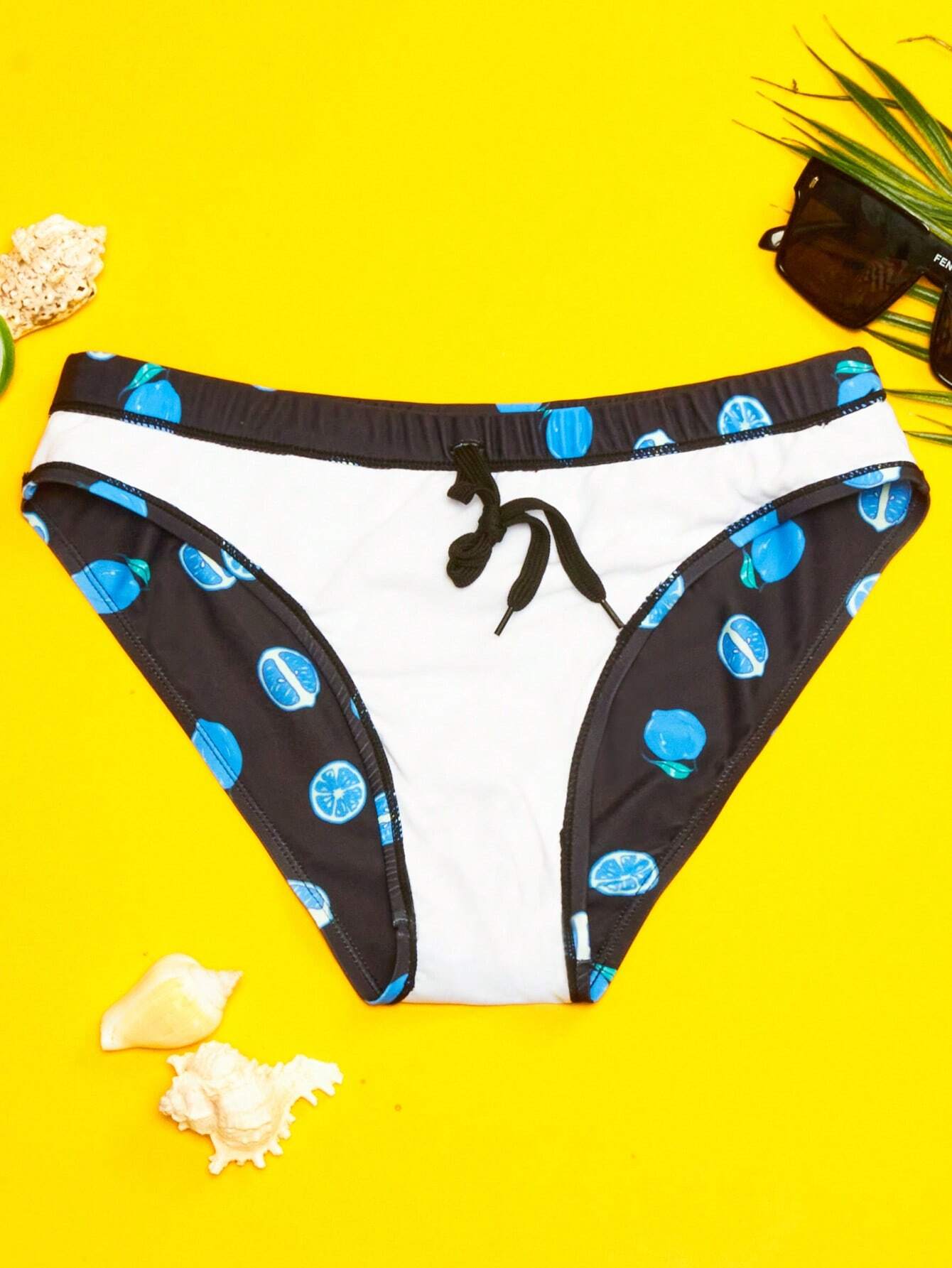 Allover Print Swim Brief-Waves And Trunks