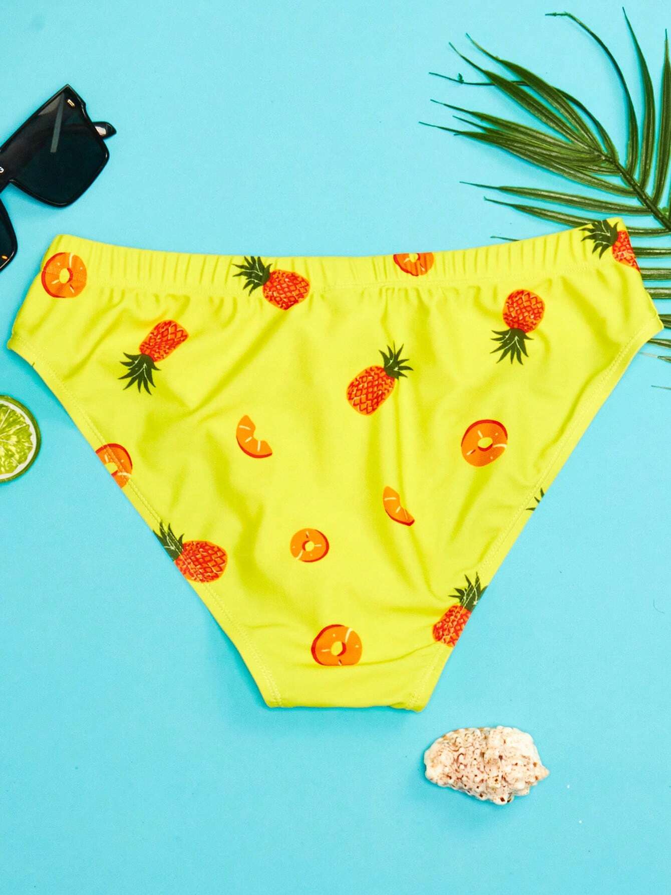 Pineapple Printed Swim Brief-Waves And Trunks