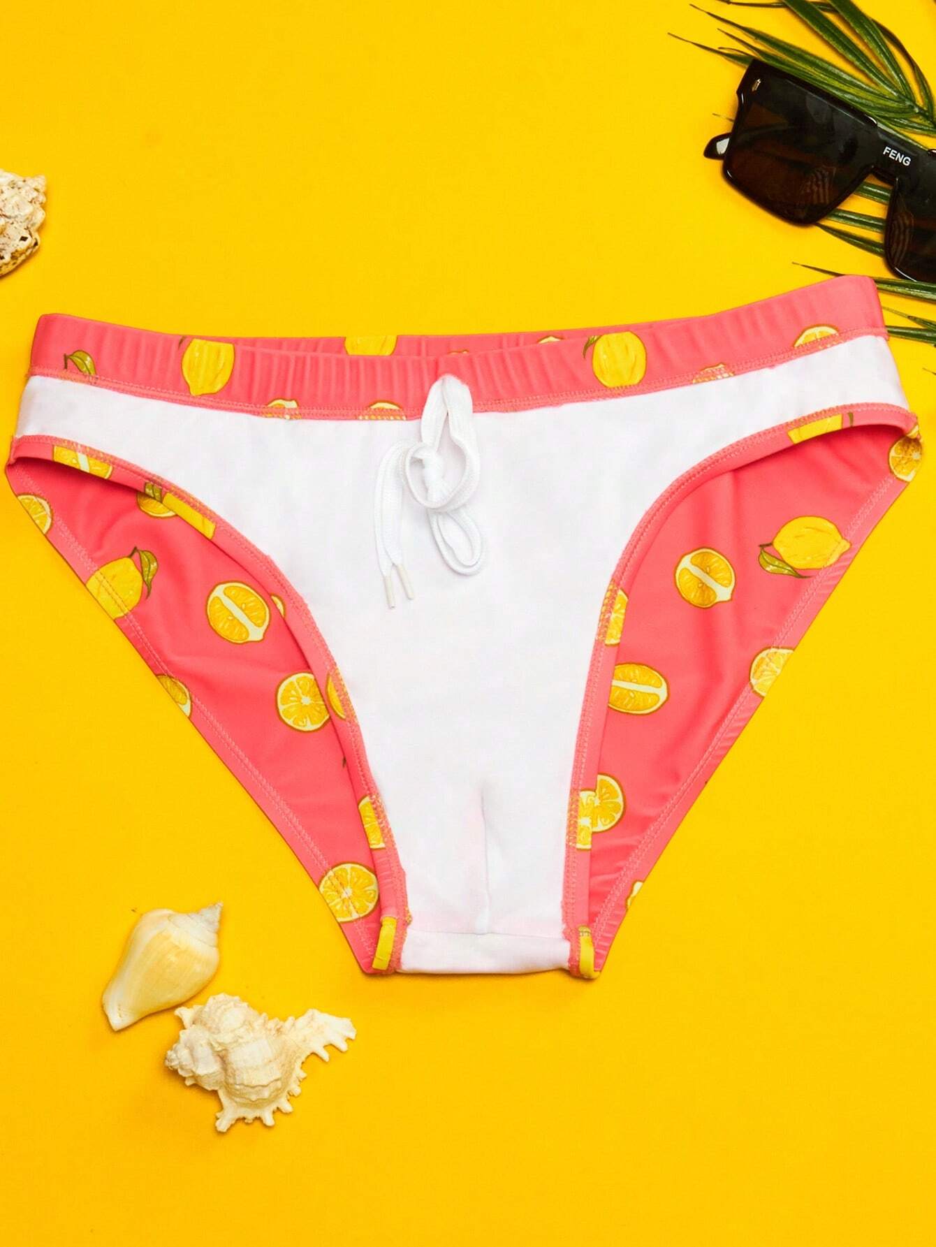 Allover Print Swim Brief-Waves And Trunks