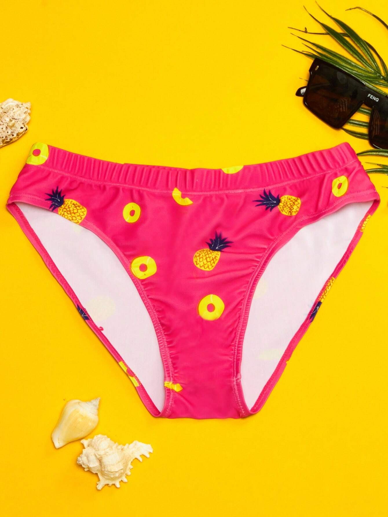 Pineapple Printed Swim Brief-Waves And Trunks