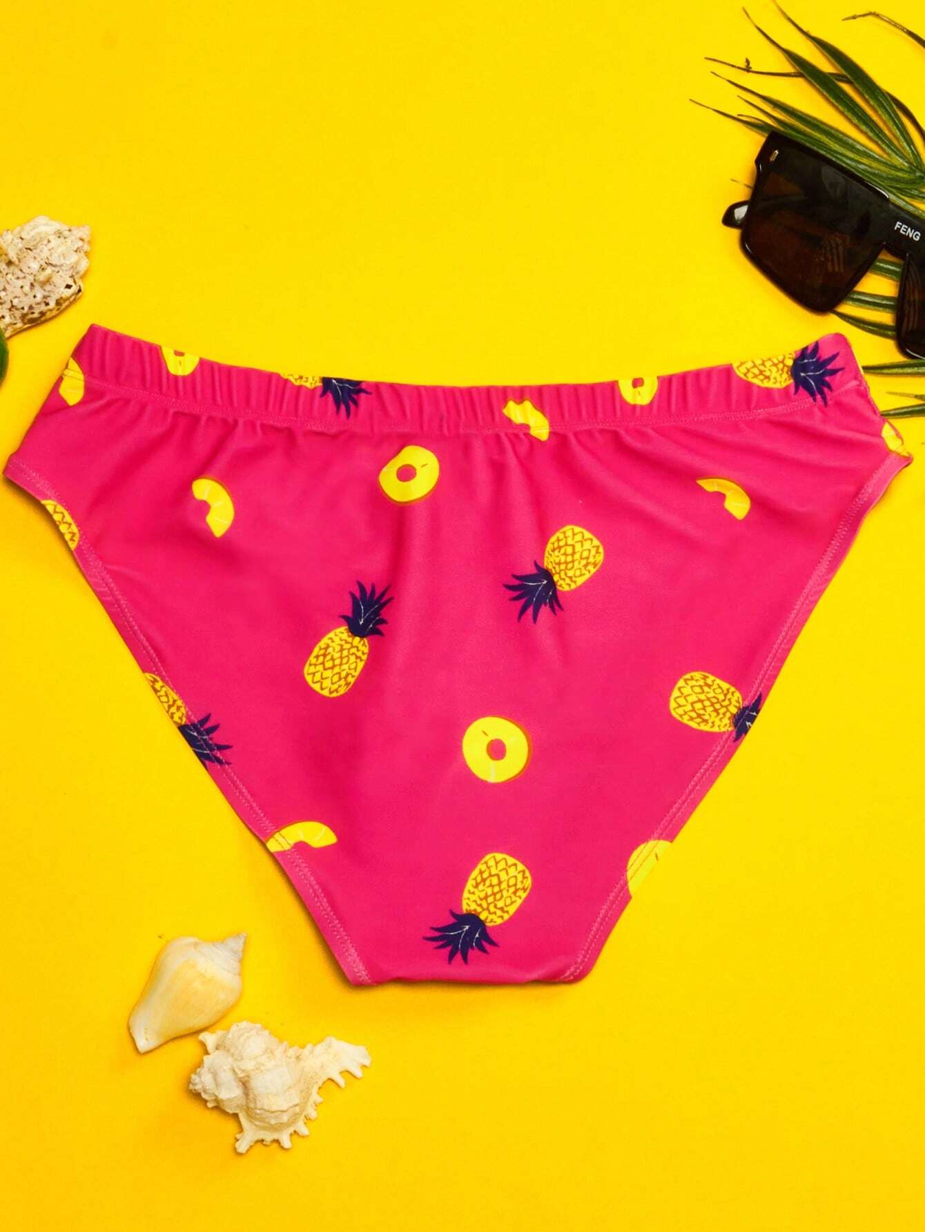Pineapple Printed Swim Brief-Waves And Trunks