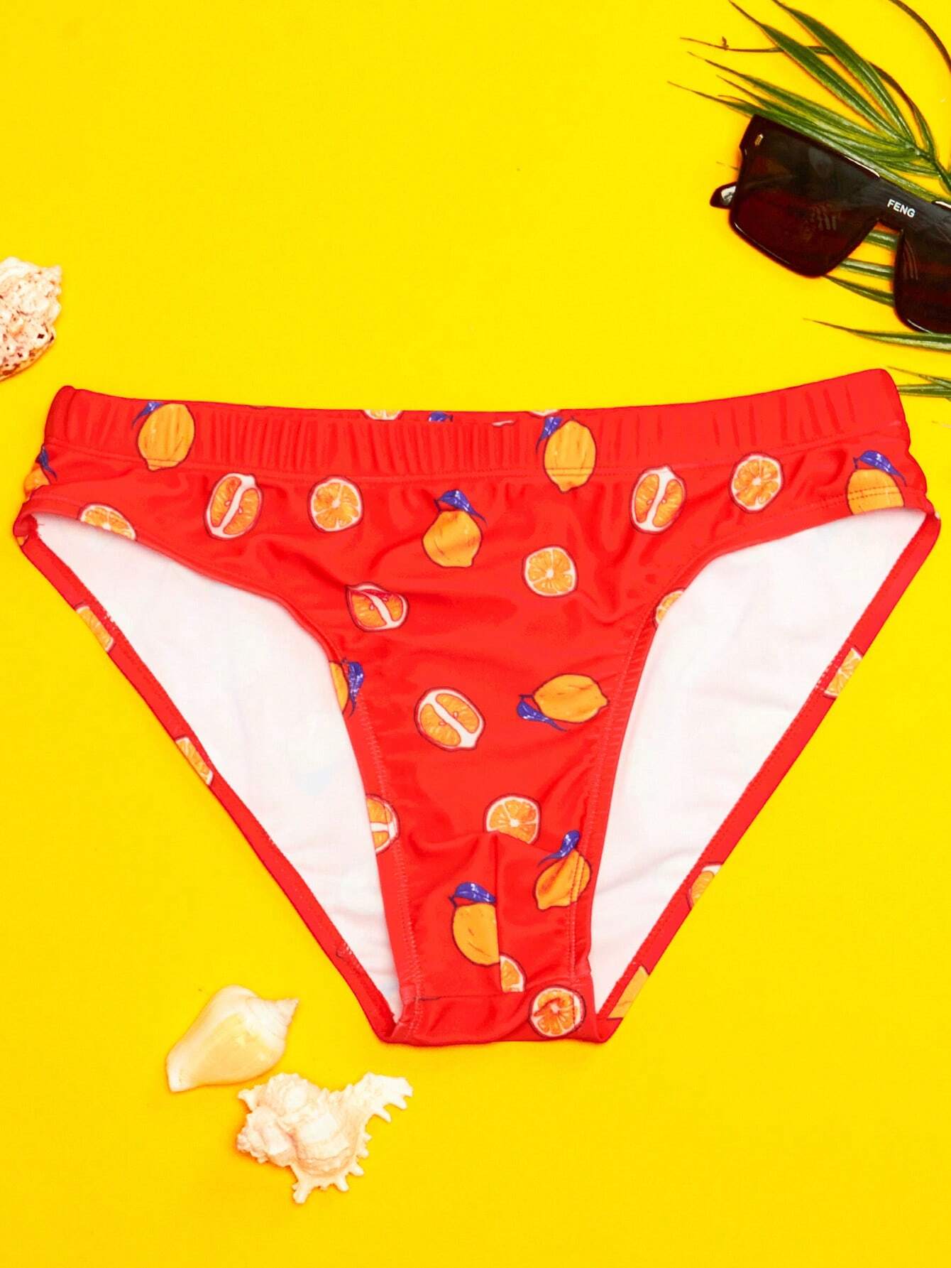 Allover Print Swim Brief-Waves And Trunks