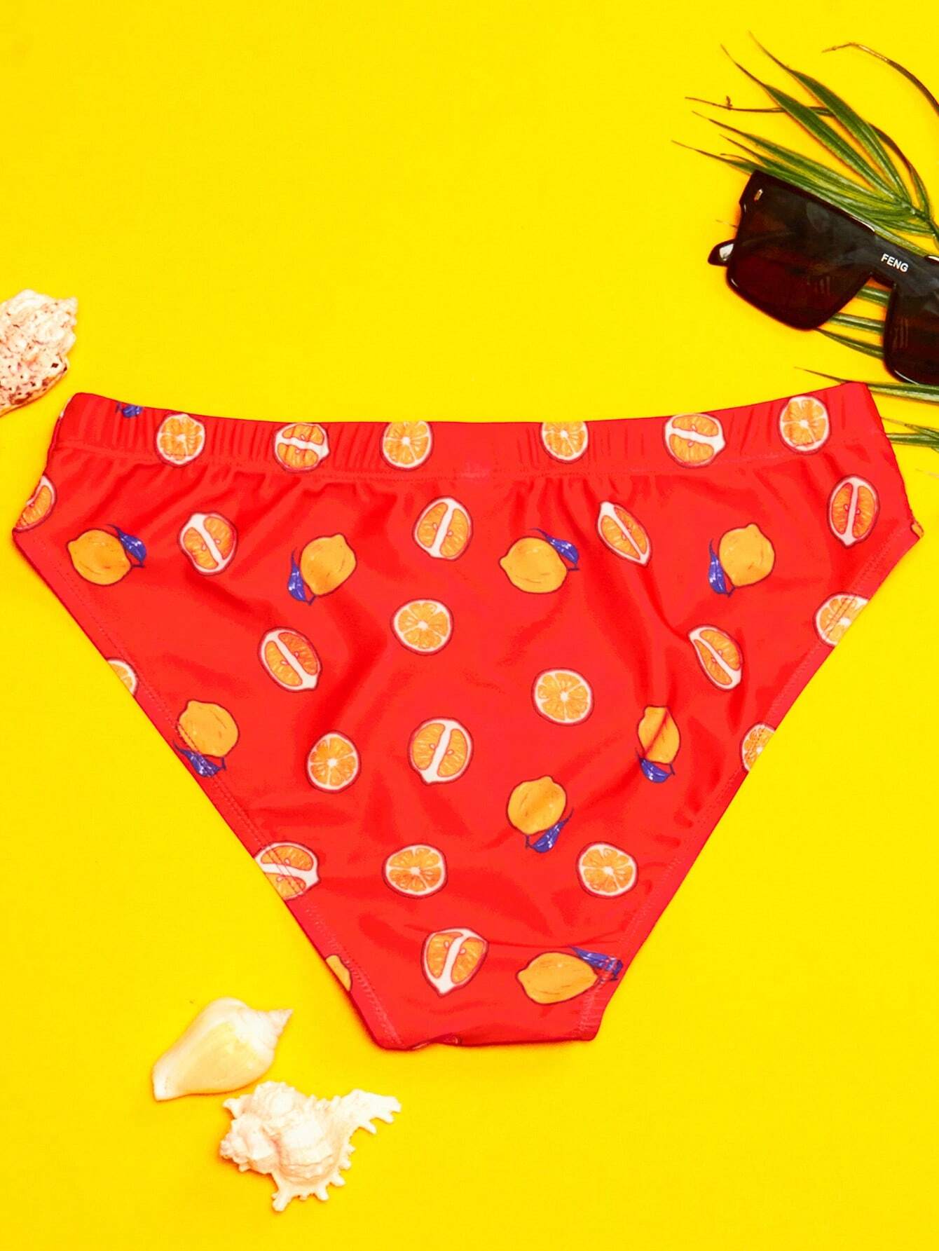 Allover Print Swim Brief-Waves And Trunks