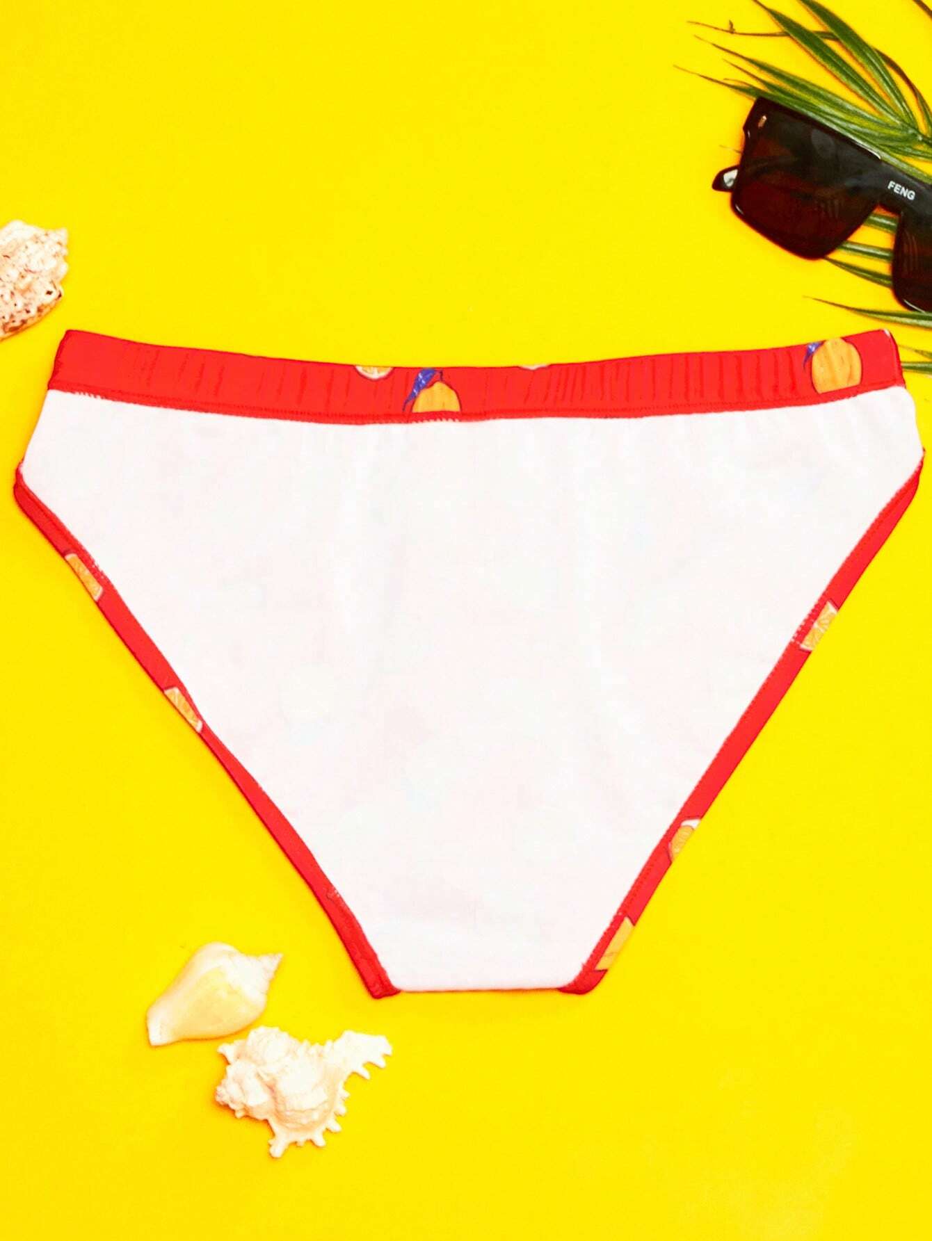 Allover Print Swim Brief-Waves And Trunks