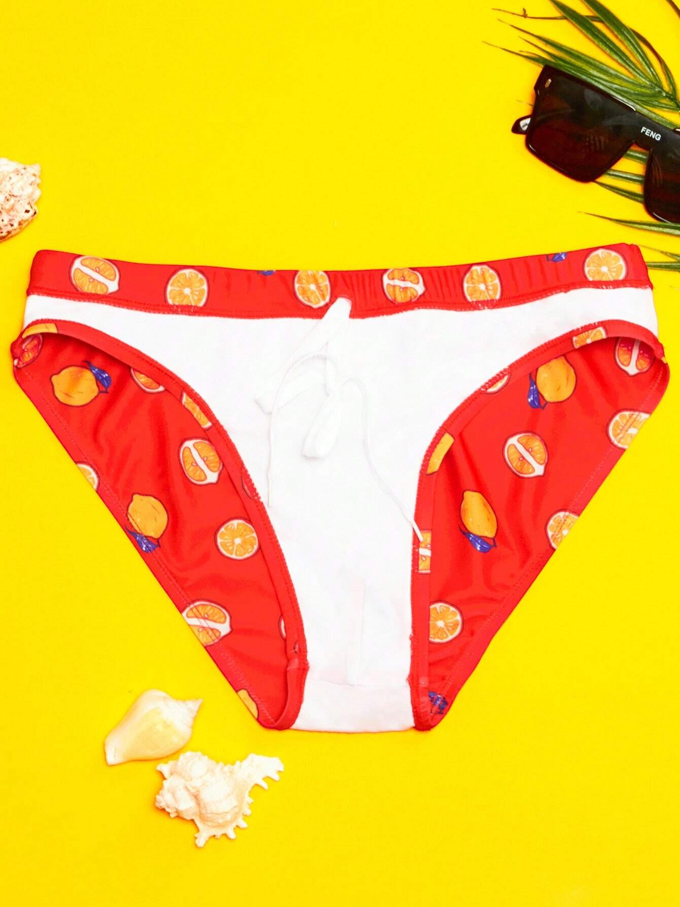Allover Print Swim Brief-Waves And Trunks