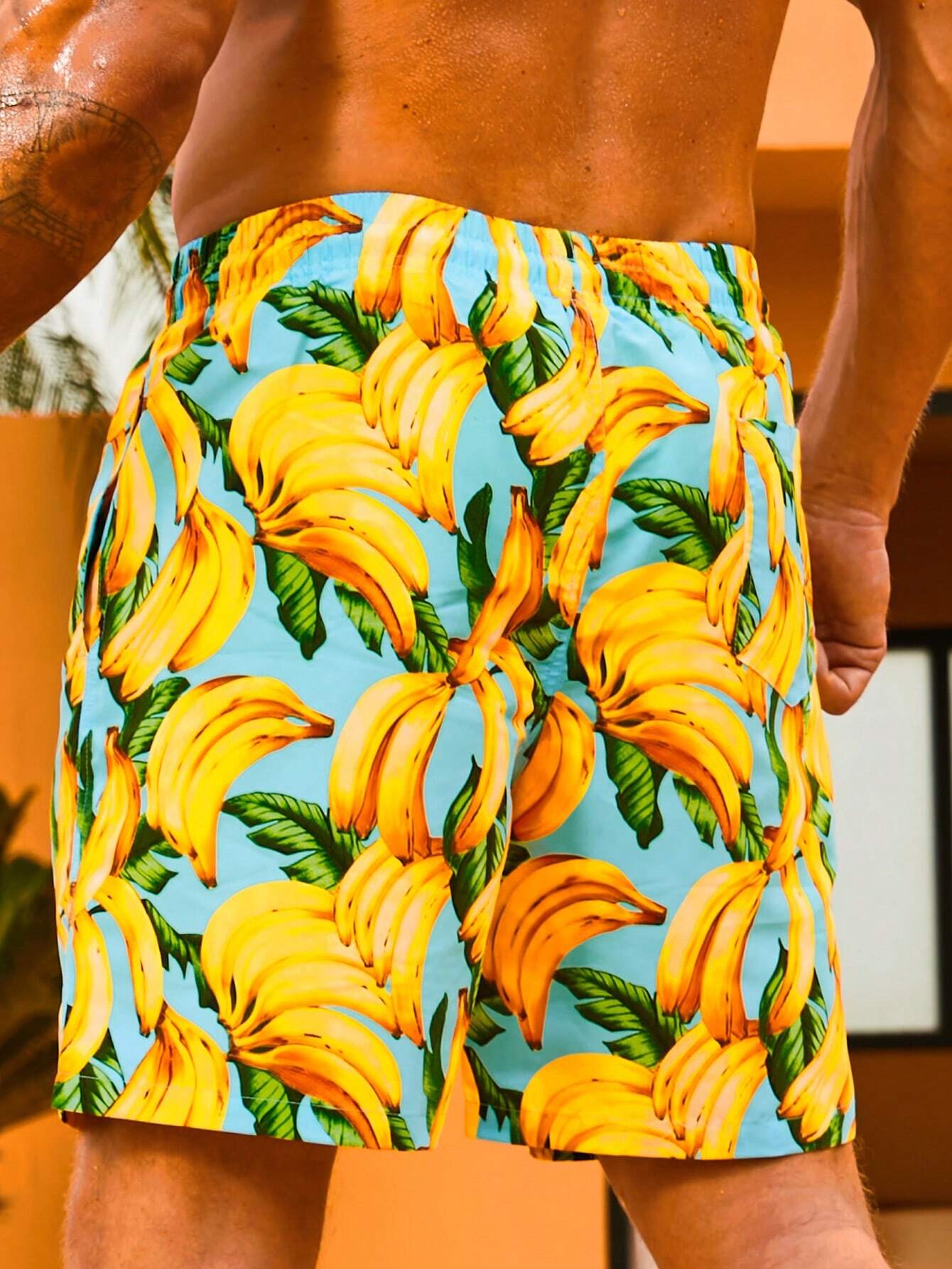 Banana Printed Swim Trunks-Waves And Trunks