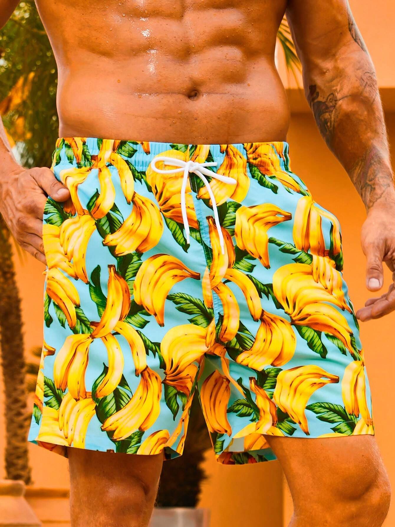 Banana Printed Swim Trunks-Waves And Trunks