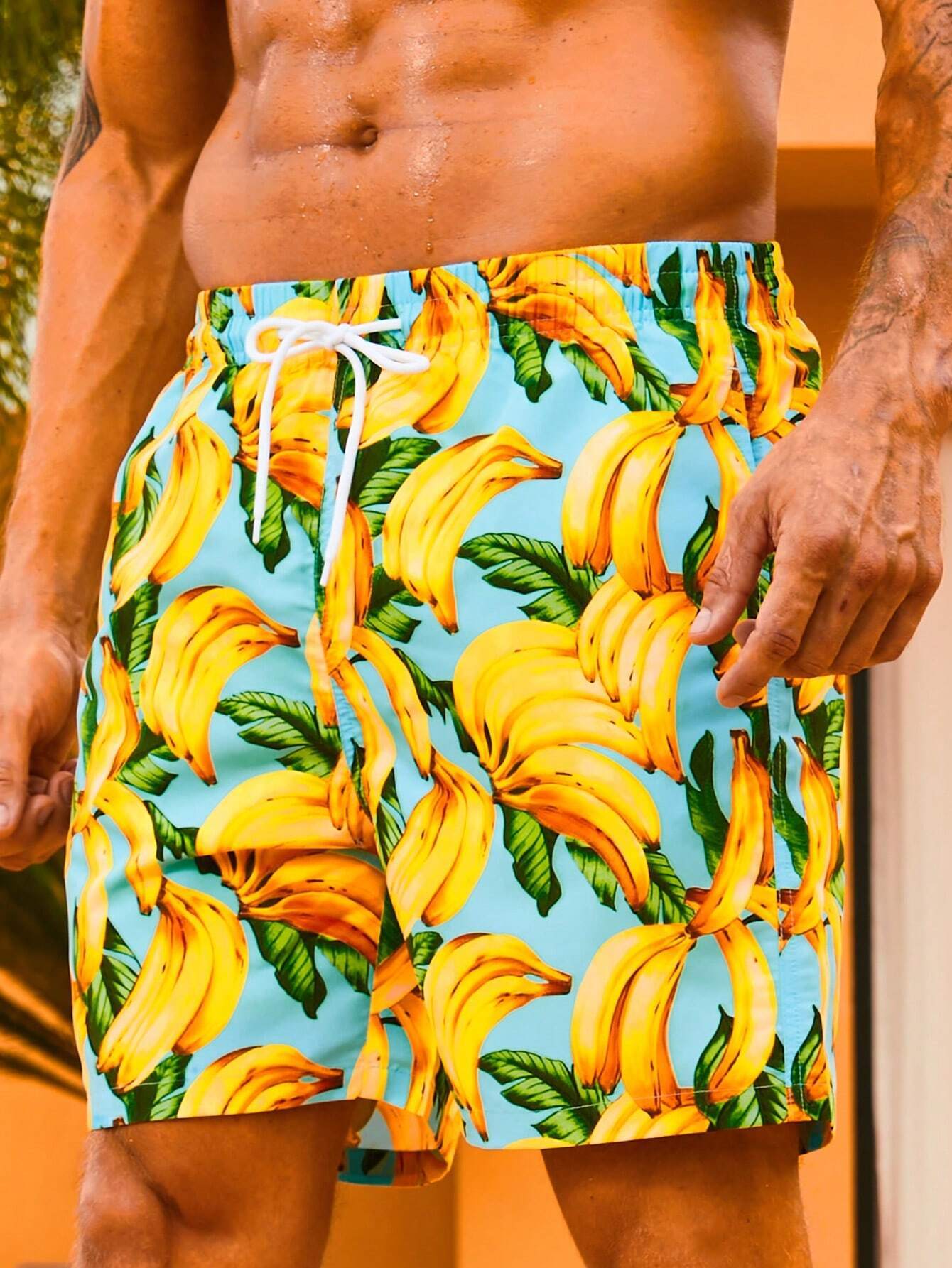 Banana Printed Swim Trunks-Waves And Trunks
