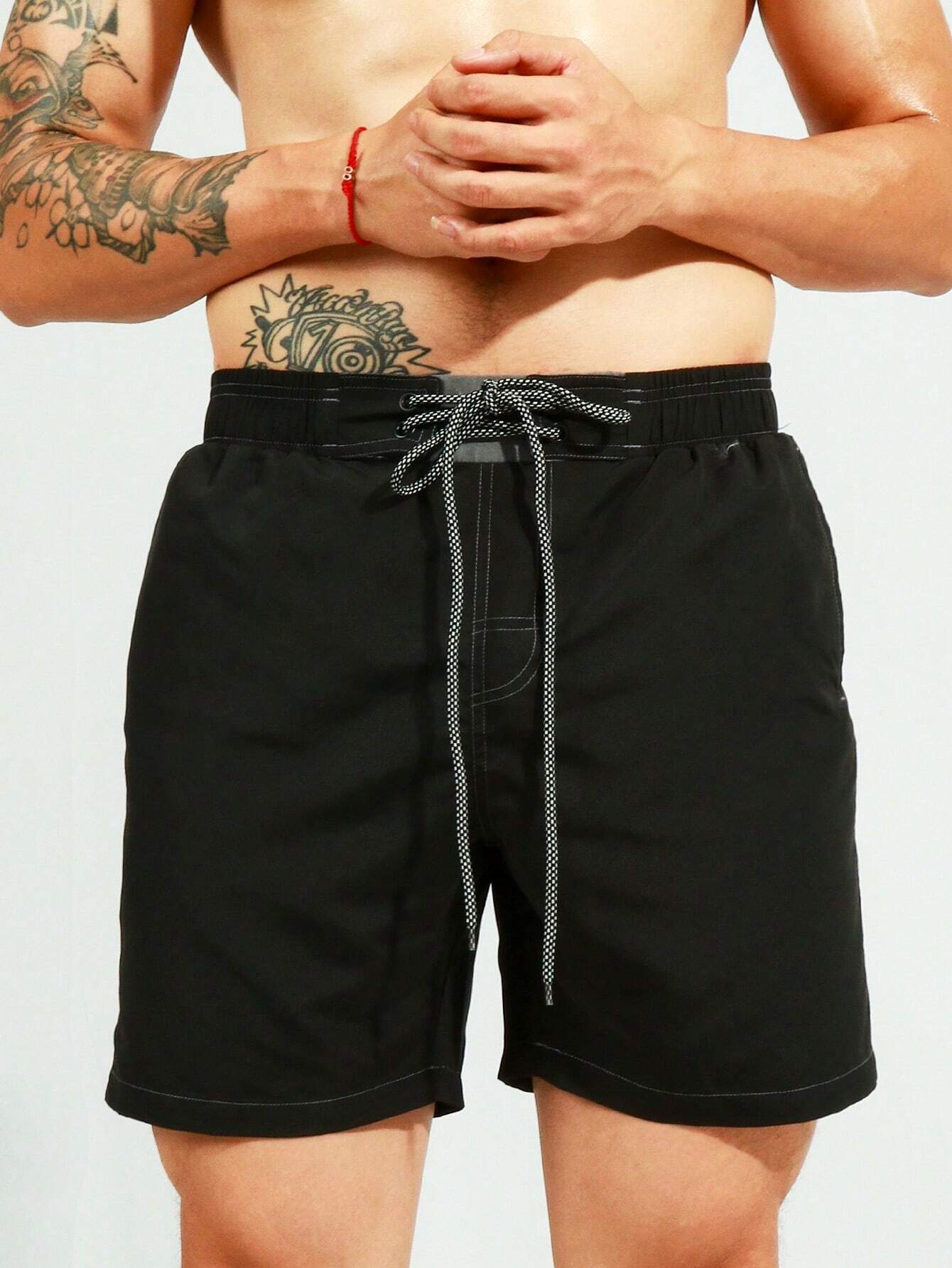 Top Stitching Swim Trunks-Waves And Trunks