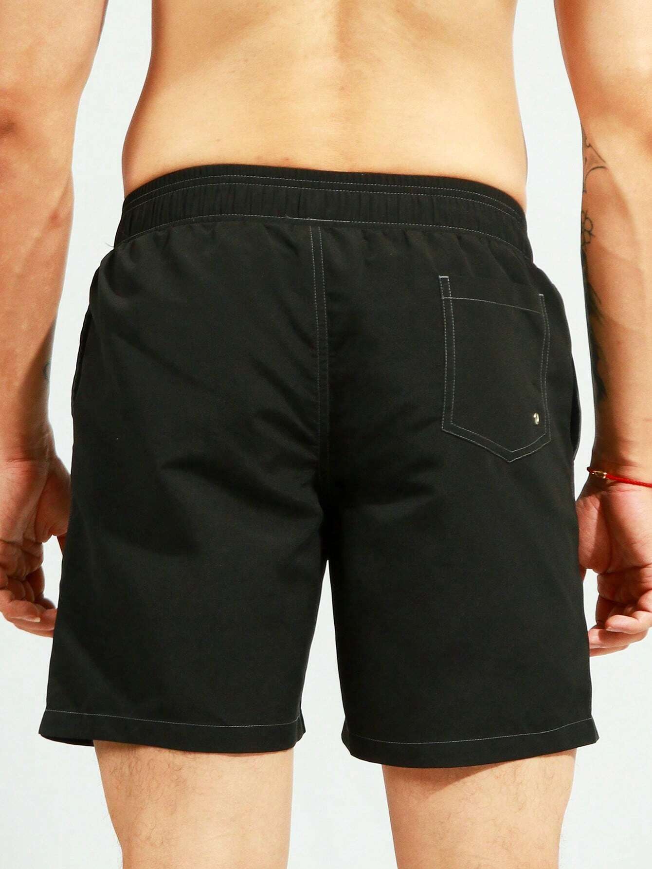 Top Stitching Swim Trunks-Waves And Trunks