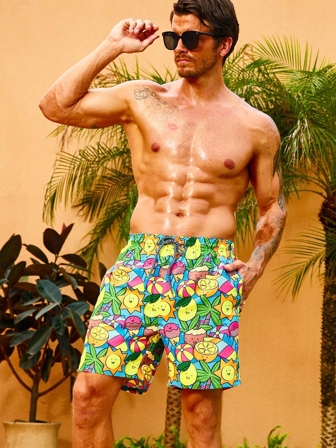 Fruit Print Swim Shorts-Waves And Trunks
