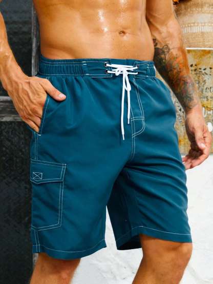 Flap Pocket Swim Trunks-Waves And Trunks