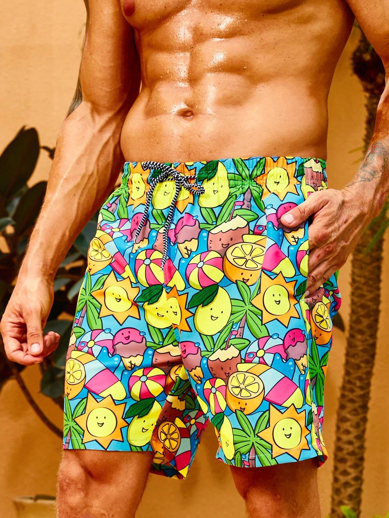Fruit Print Swim Shorts-Waves And Trunks