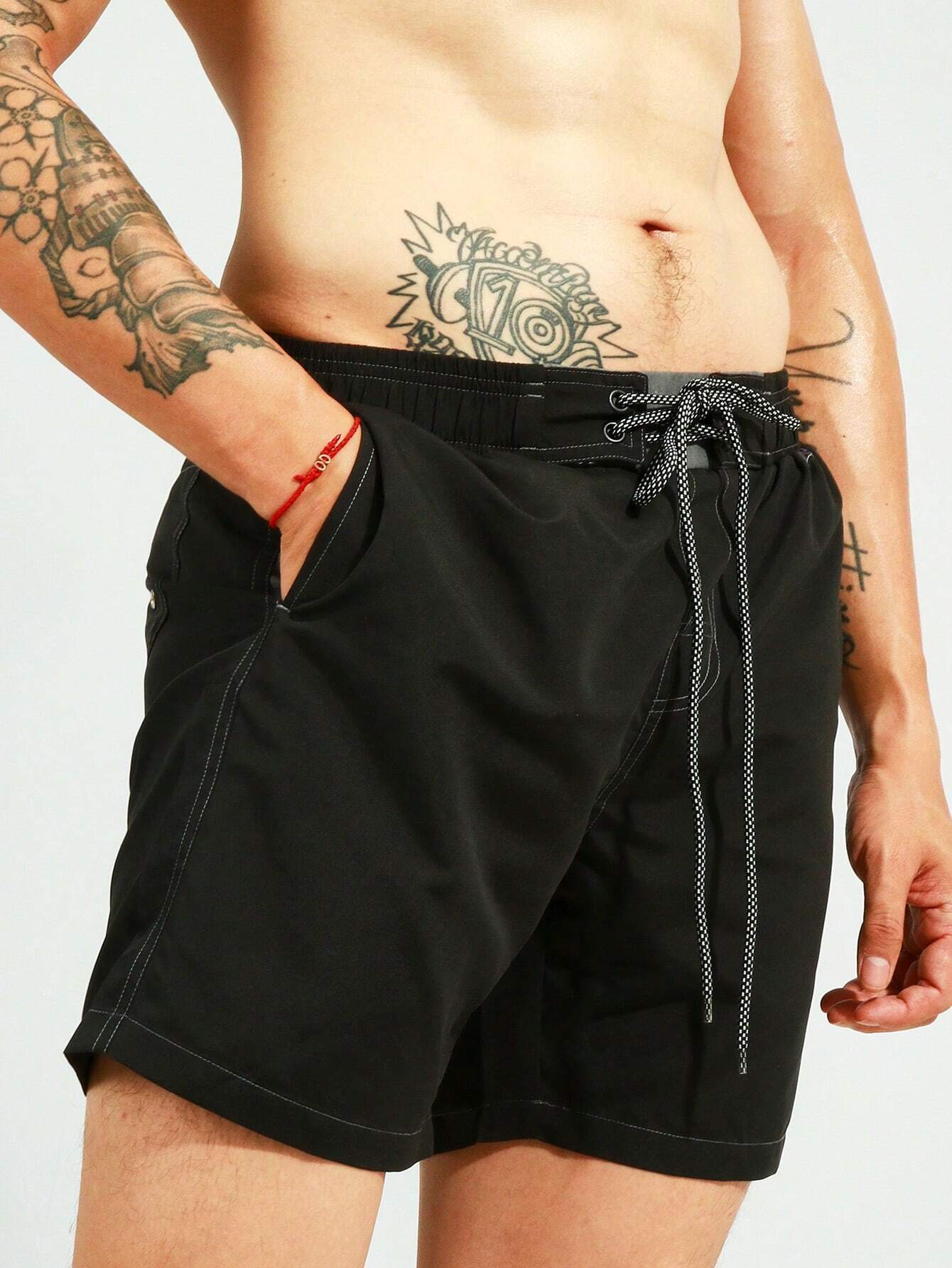 Top Stitching Swim Trunks-Waves And Trunks