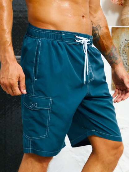 Flap Pocket Swim Trunks-Waves And Trunks