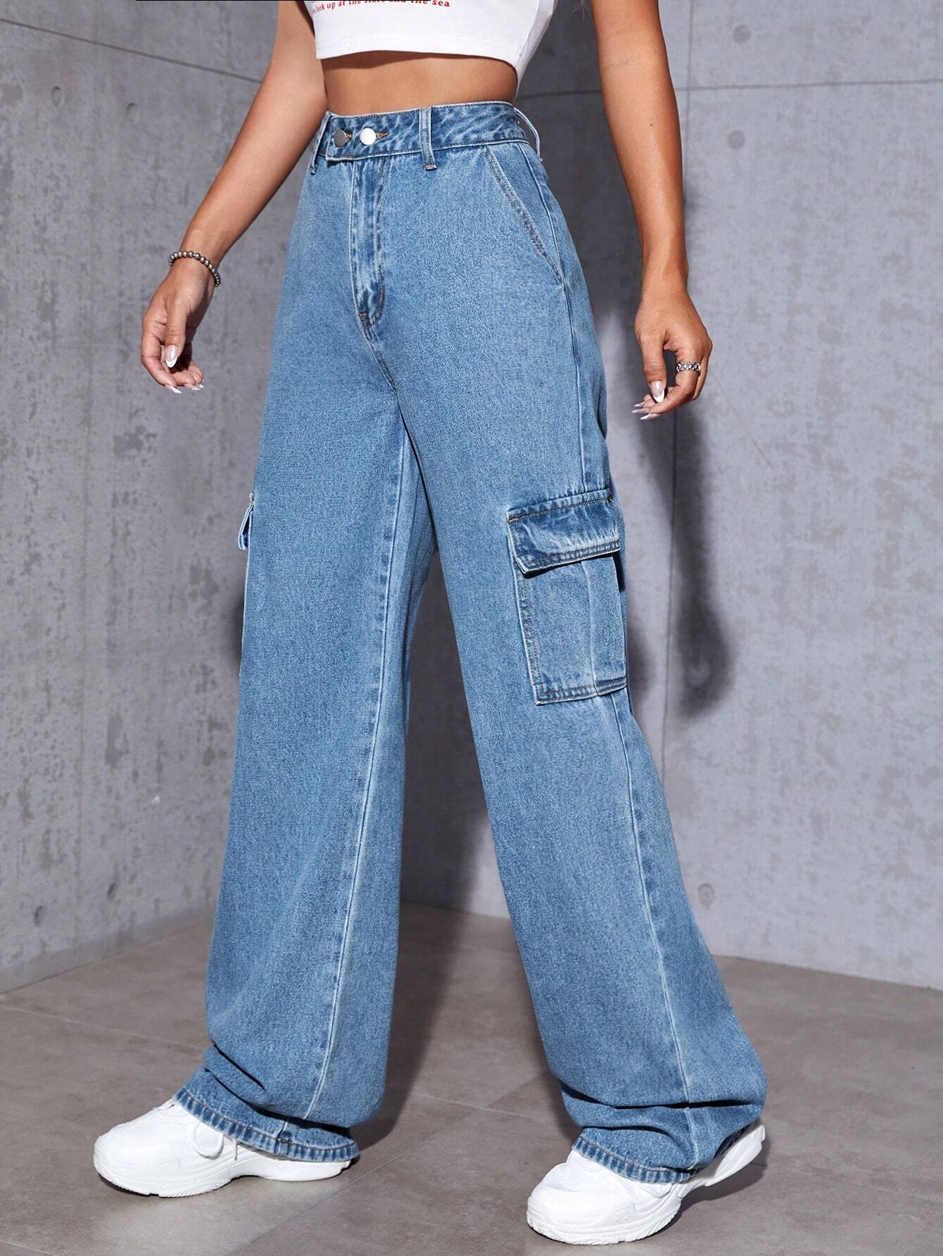 High Rise Cargo Pants-Waves And Trunks