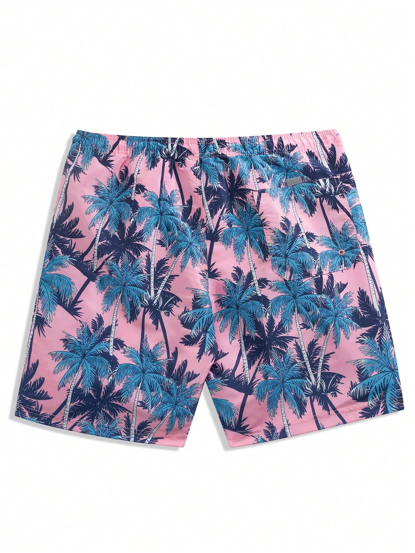 All Over Print Drawstring Waist Swim Trunks-Waves And Trunks