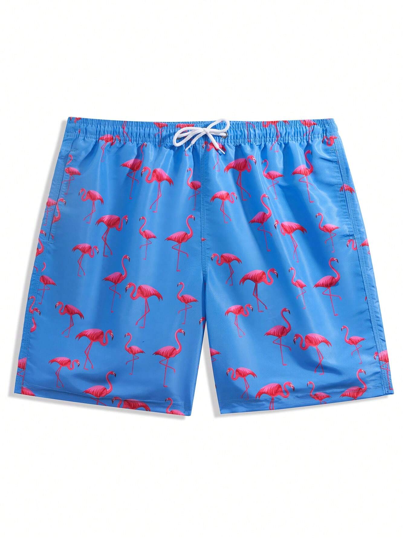 Flamingo Printed Swim Trunks-Waves And Trunks
