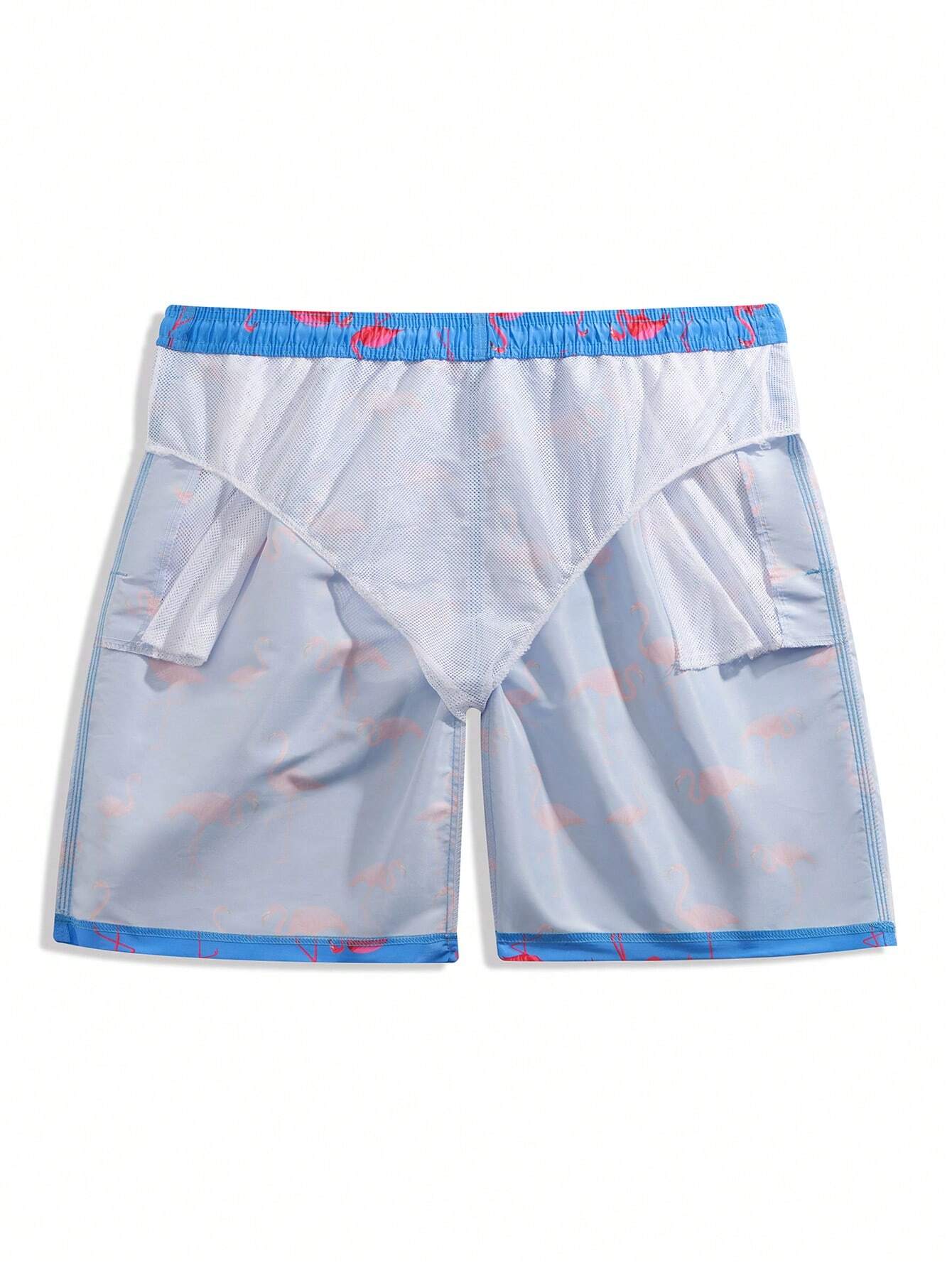 Flamingo Printed Swim Trunks-Waves And Trunks