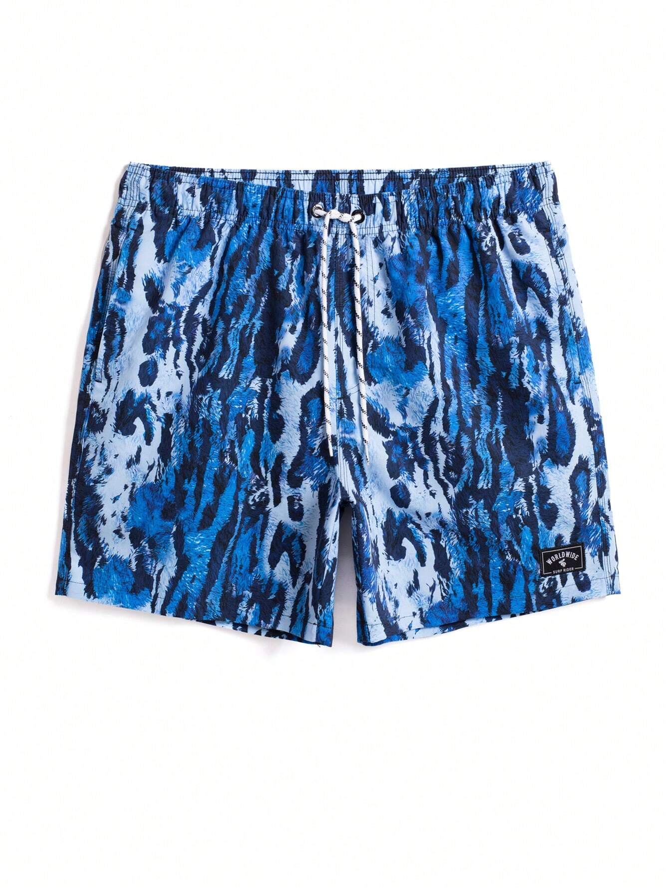 Non Stretch Allover Print Swim Trunks-Waves And Trunks