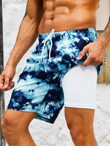 Drawstring Pocket Swim Trunks-Waves And Trunks