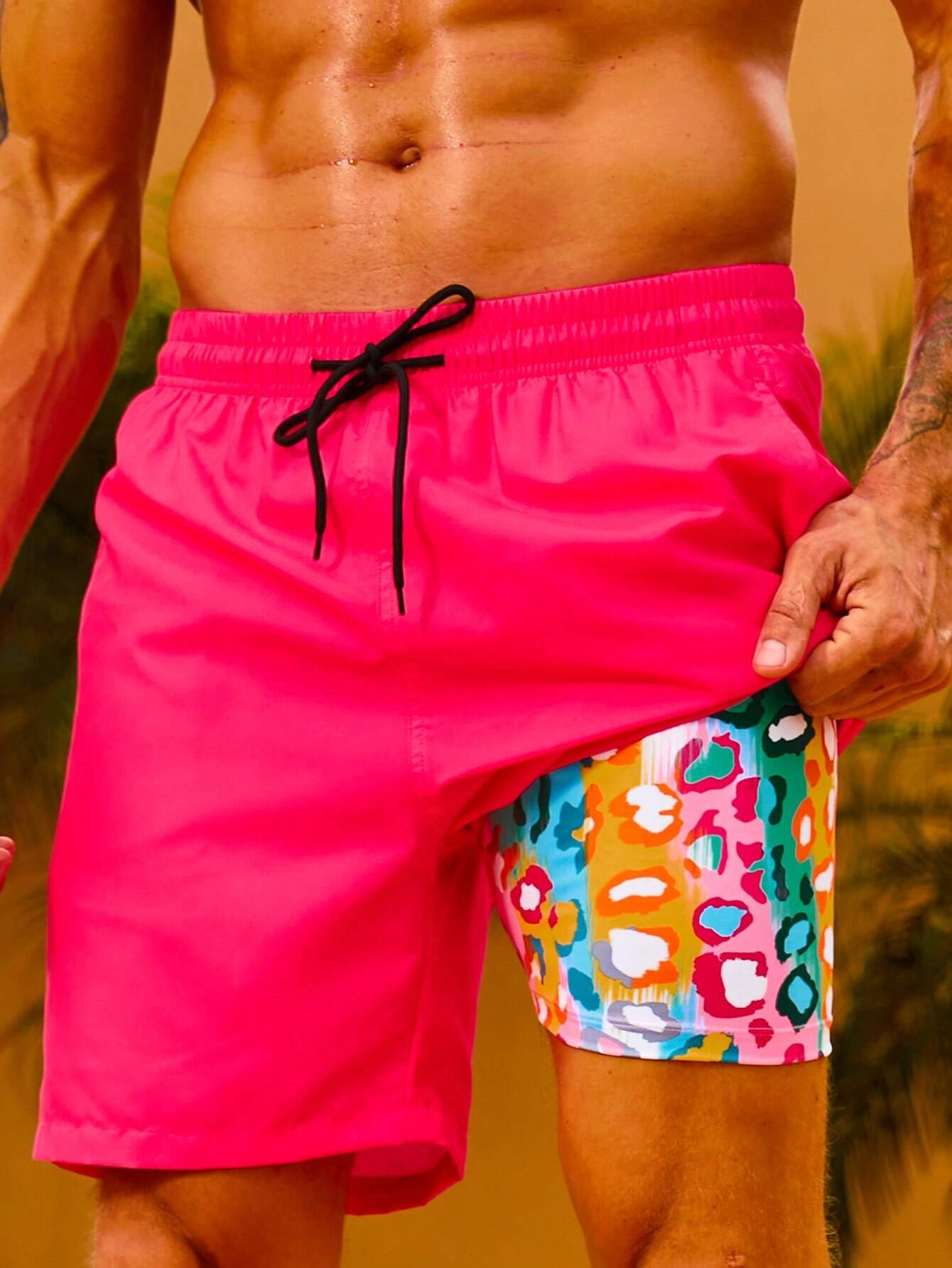 2 In 1 Waist Swim Trunks-Waves And Trunks