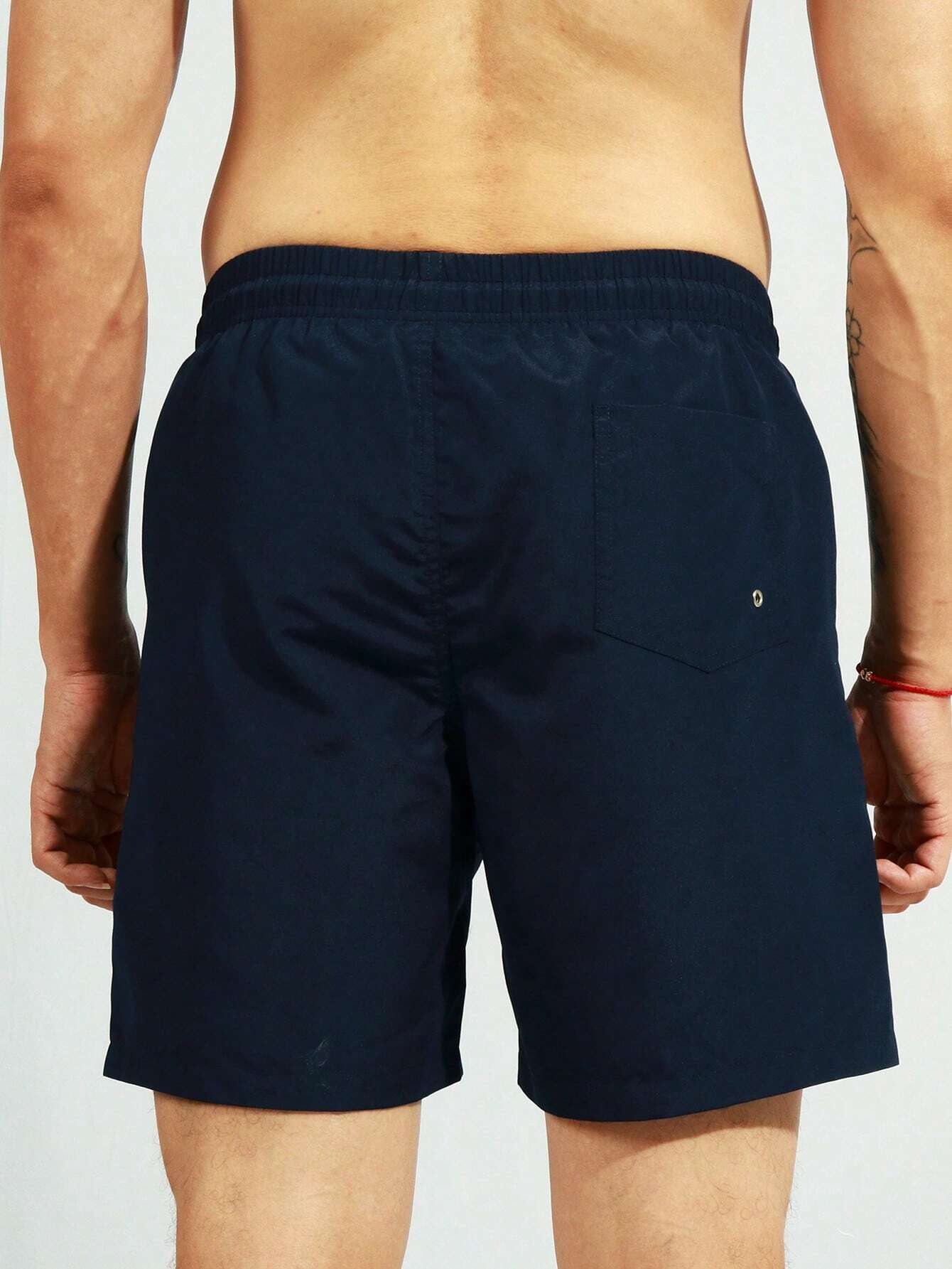 2 In 1 Drawstring Waist Swim Trunks-Waves And Trunks