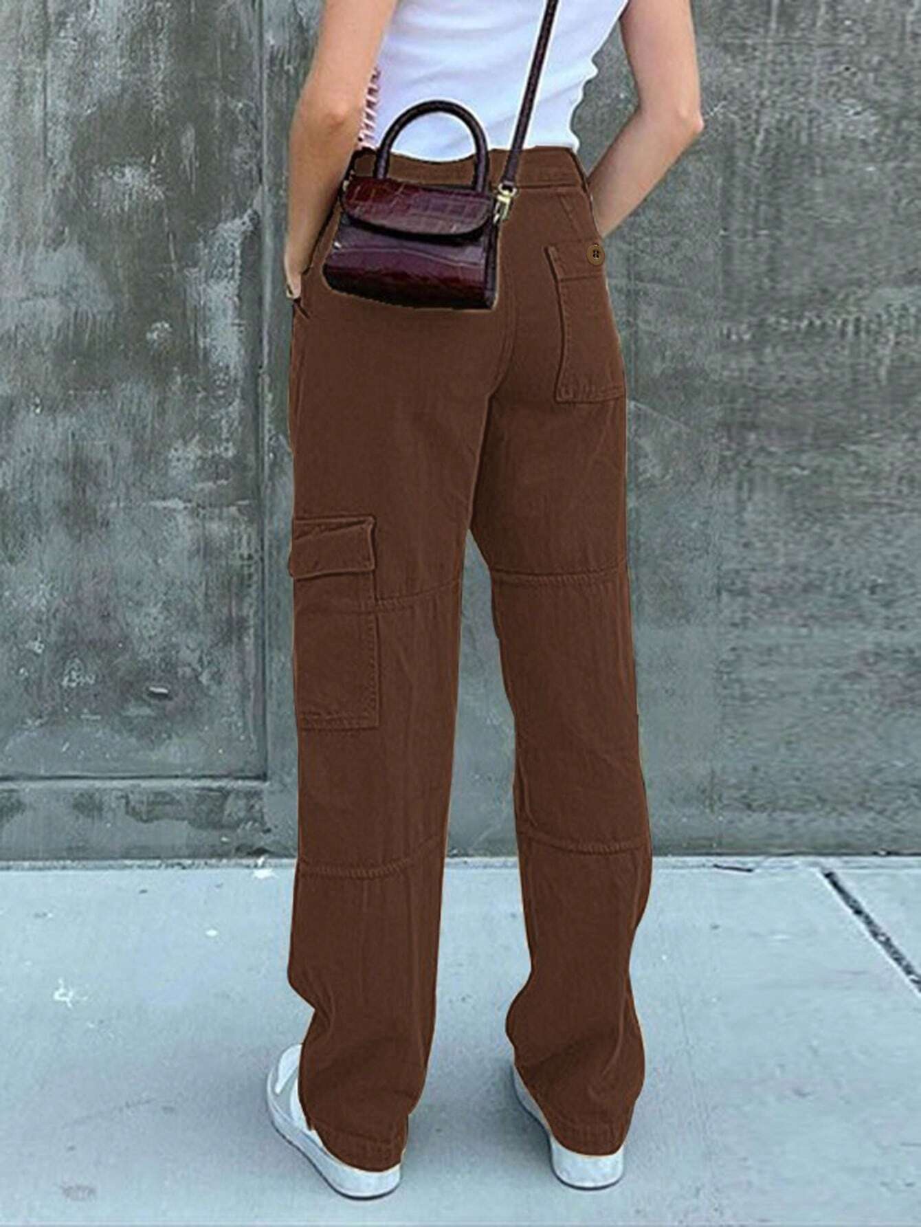 Plain Pocket Cargo Jeans-Waves And Trunks