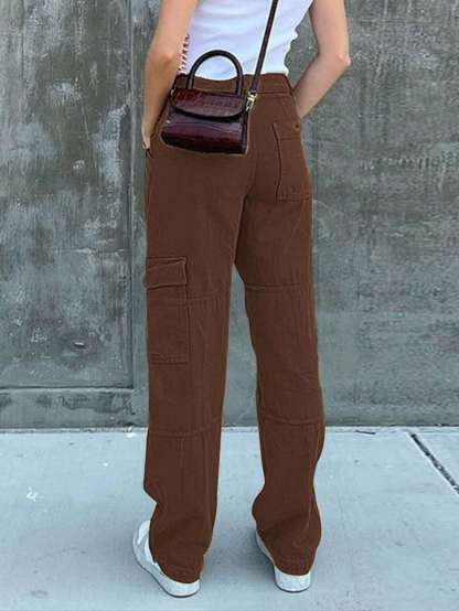 Plain Pocket Cargo Jeans-Waves And Trunks