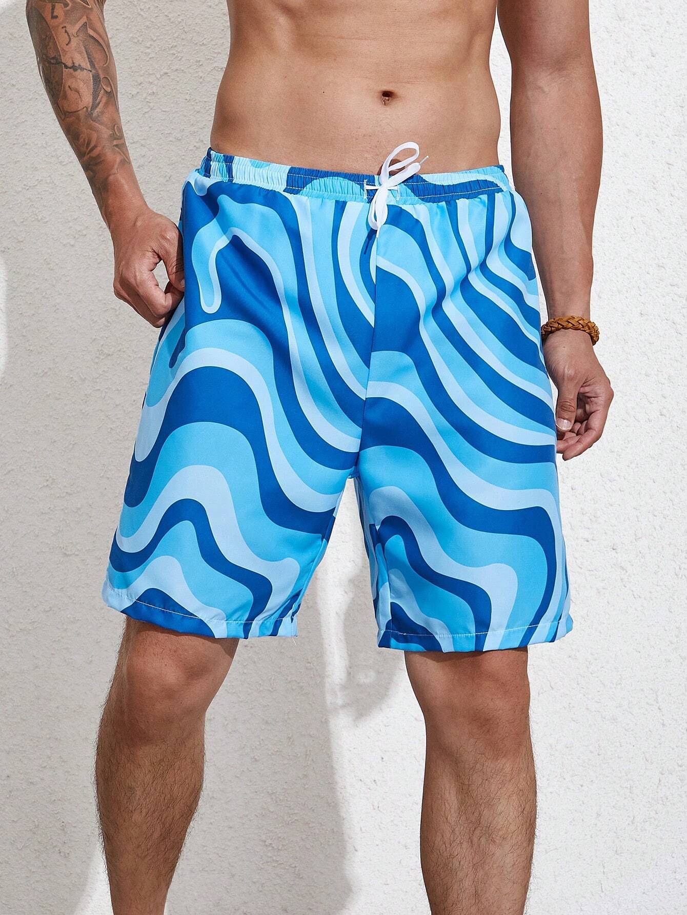 Wave Striped Swim Trunks-Waves And Trunks