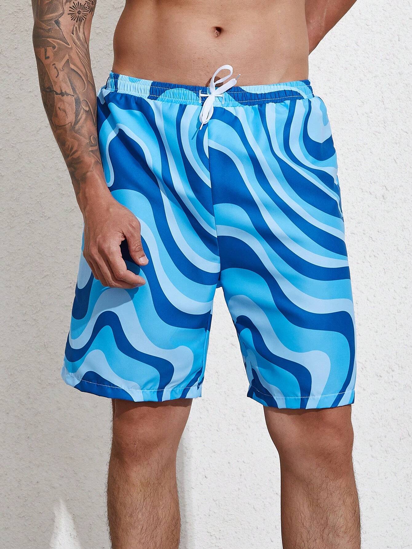 Wave Striped Swim Trunks-Waves And Trunks