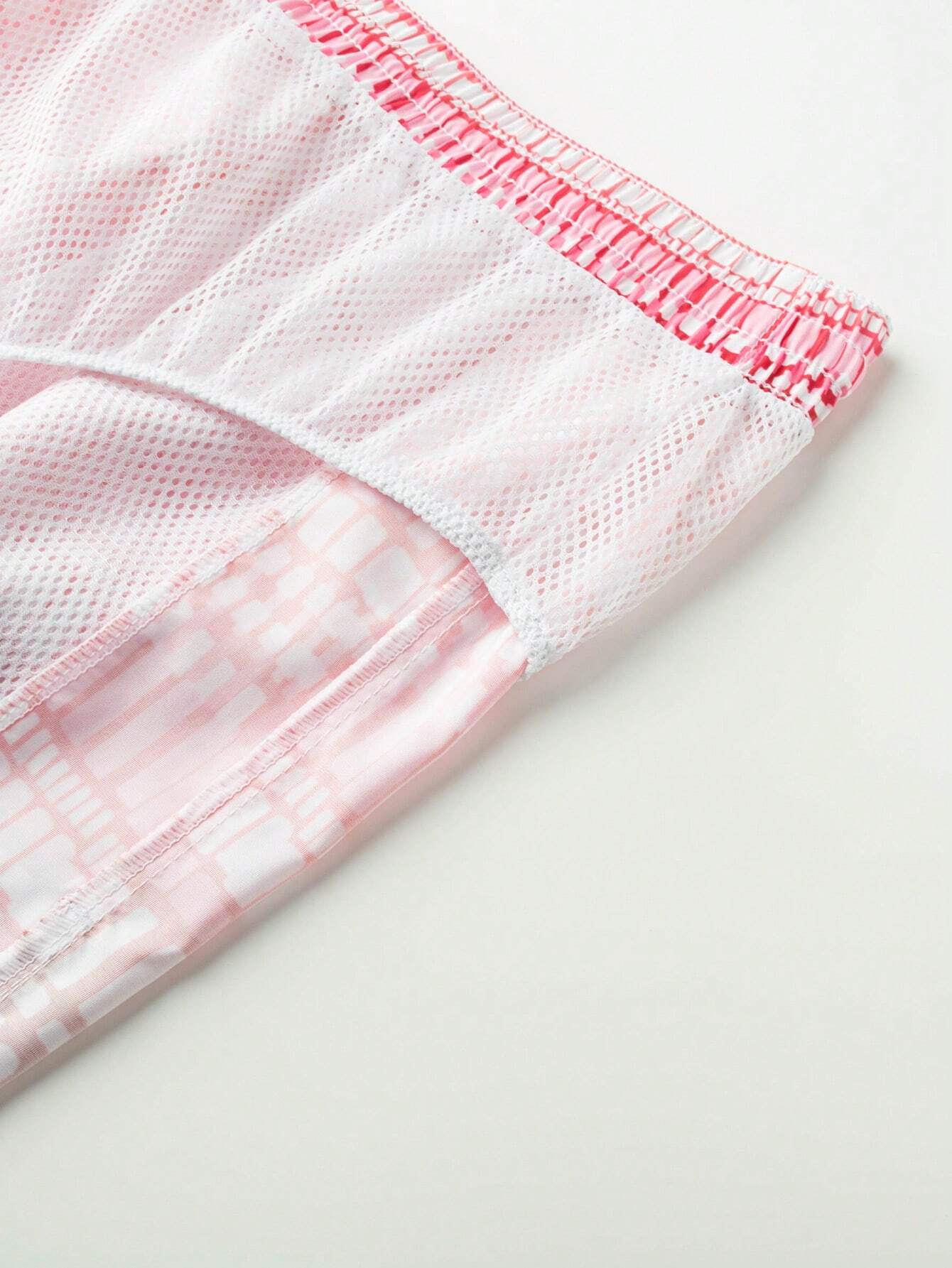 Geometric Print Drawstring Swim Trunks-Waves And Trunks