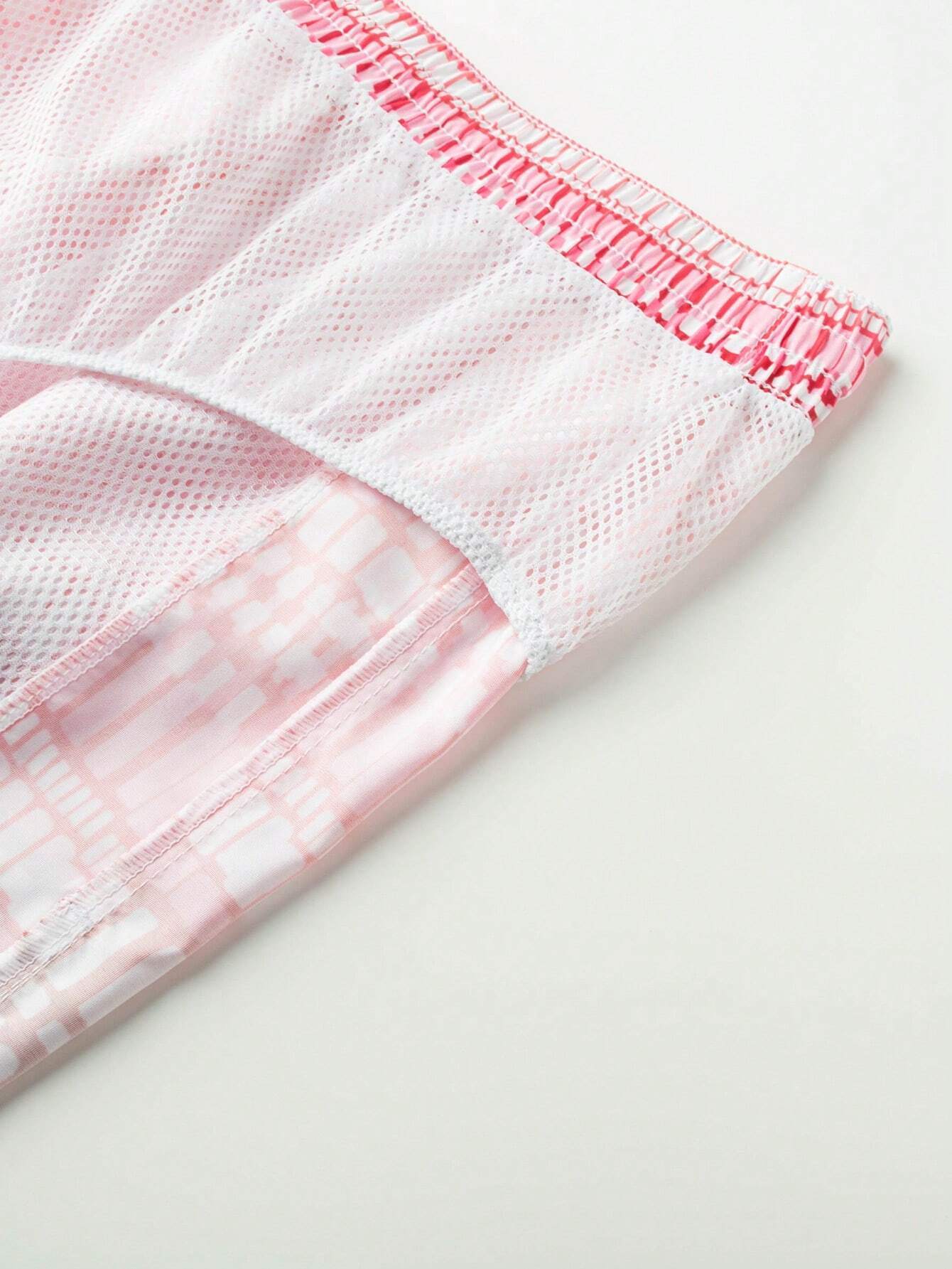 Geometric Print Drawstring Swim Trunks-Waves And Trunks