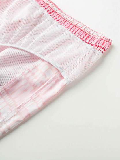 Geometric Print Drawstring Swim Trunks-Waves And Trunks