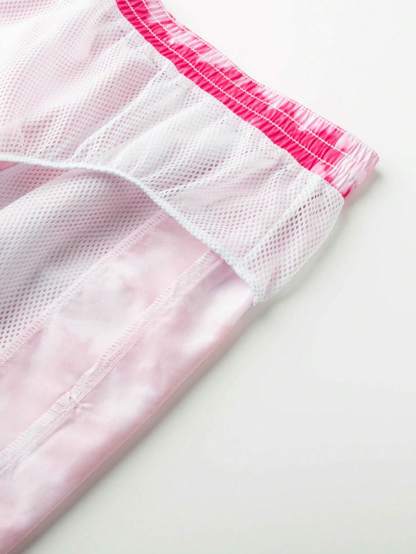 Tie Dye Drawstring Shorts Swim Trunks-Waves And Trunks