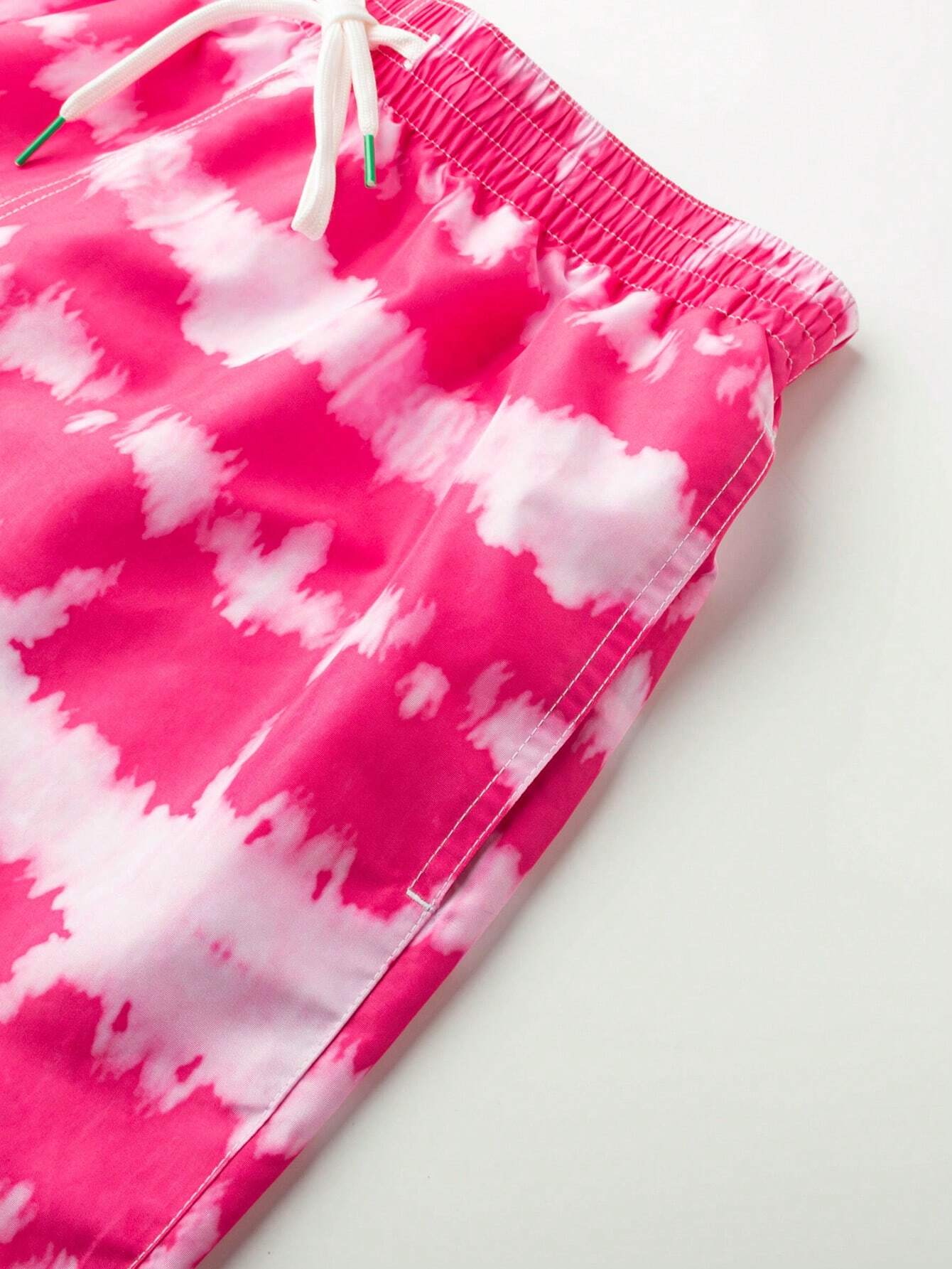 Tie Dye Drawstring Shorts Swim Trunks-Waves And Trunks
