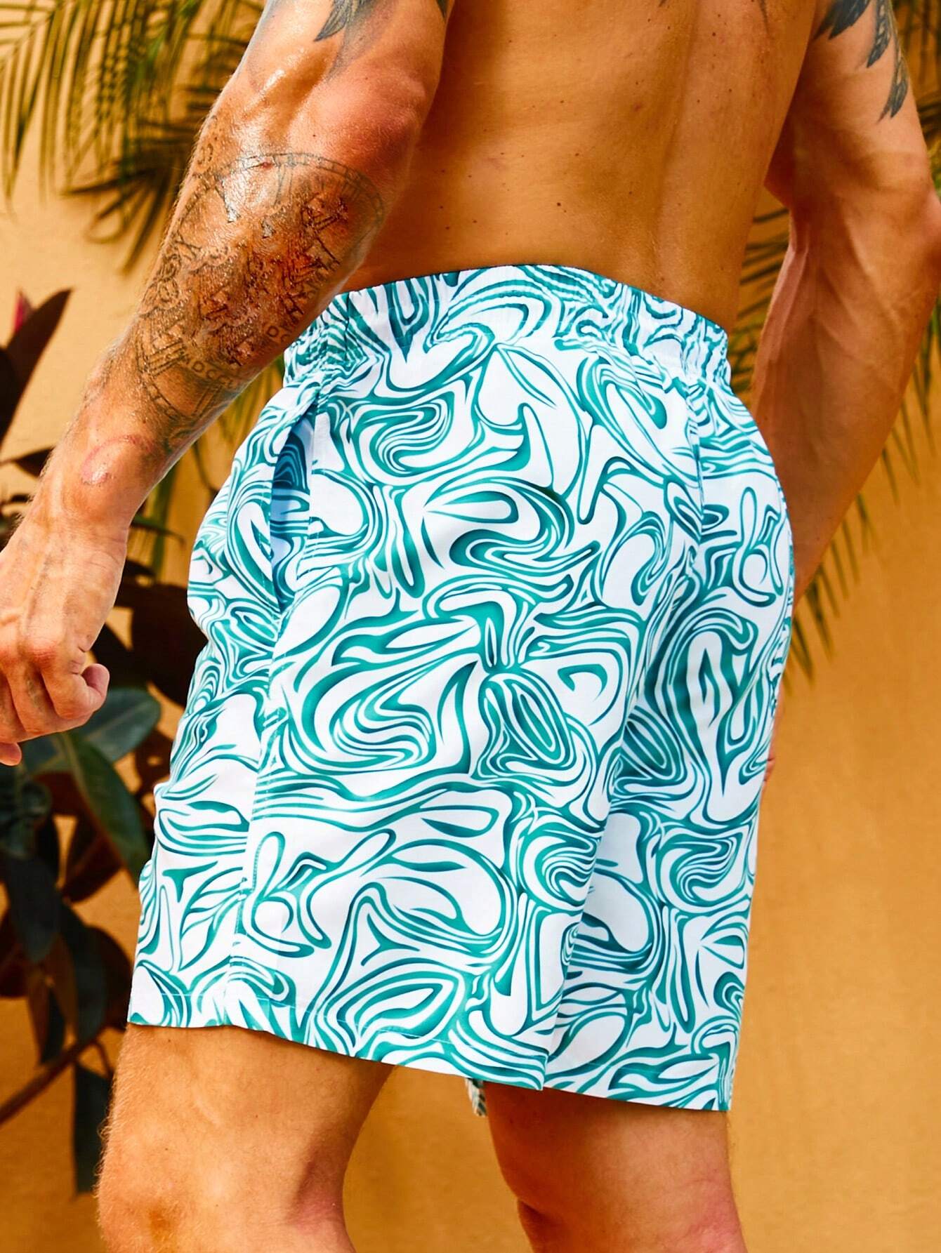 Non Stretch Drawstring Pocket Swim Trunks-Waves And Trunks