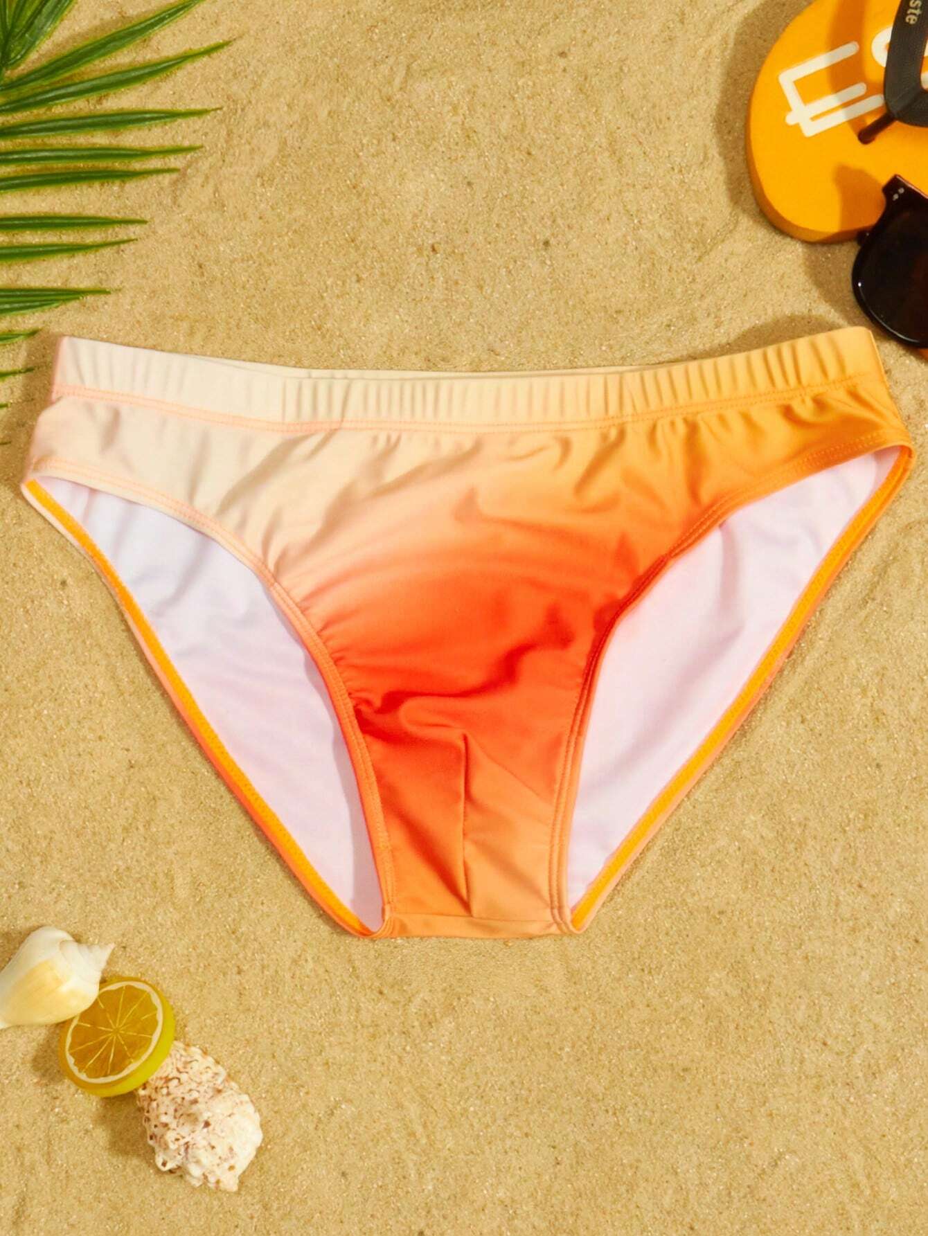 Vibrant High Stretch Ombre Print Swim Brief-Waves And Trunks