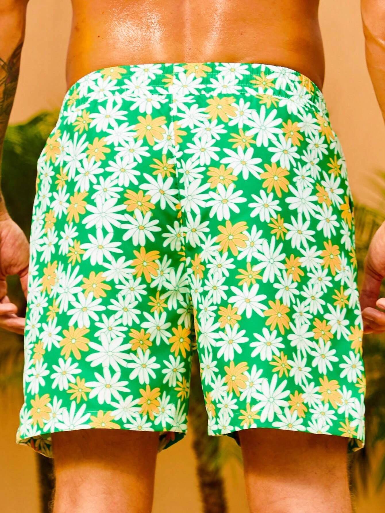 Pocket Floral Print Swim Trunks-Waves And Trunks