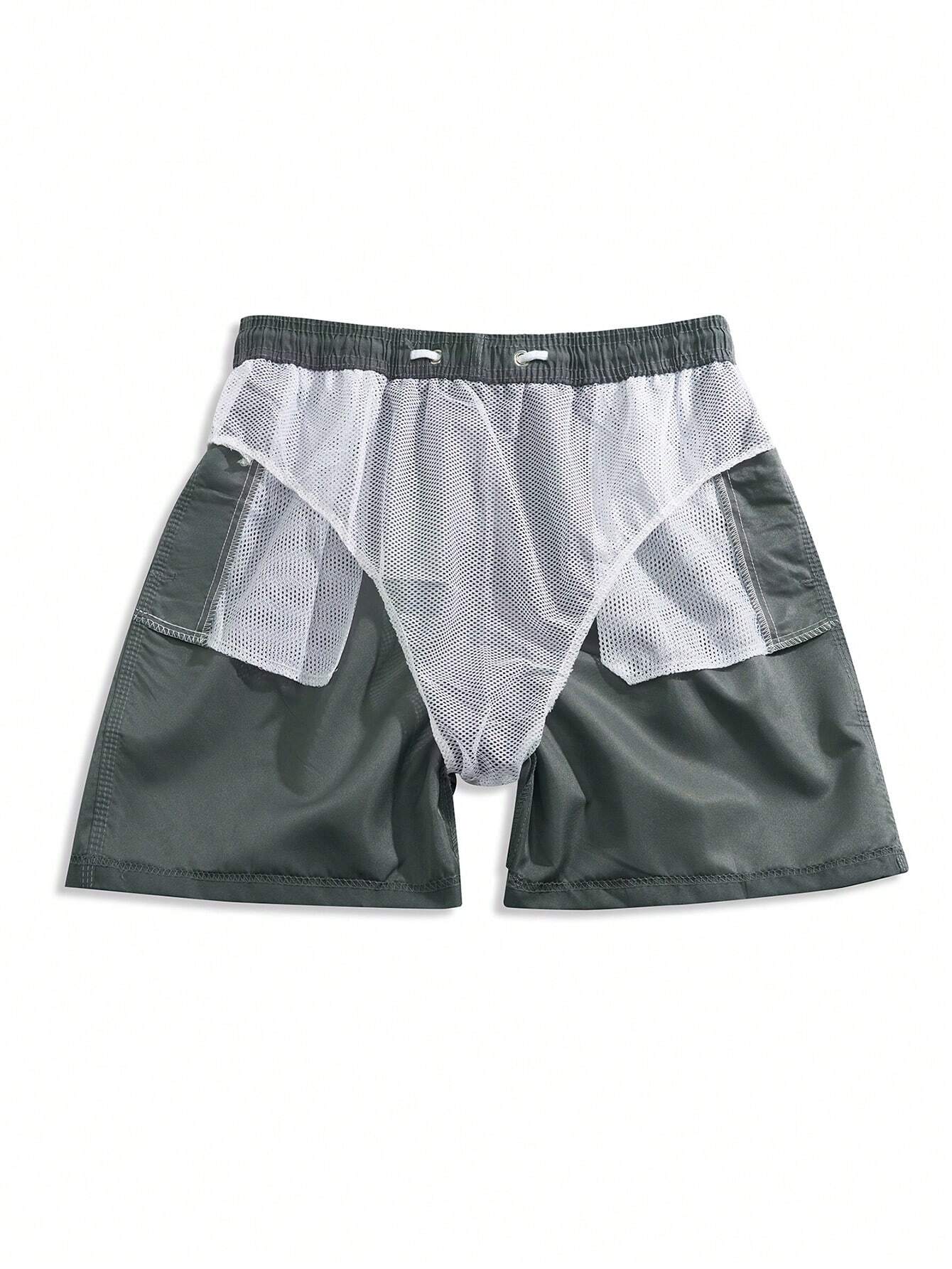 Drawstring Waist Swim Trunks-Waves And Trunks