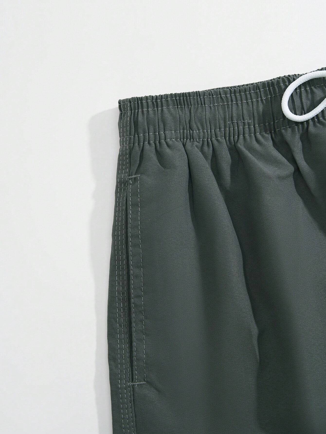 Drawstring Waist Swim Trunks-Waves And Trunks