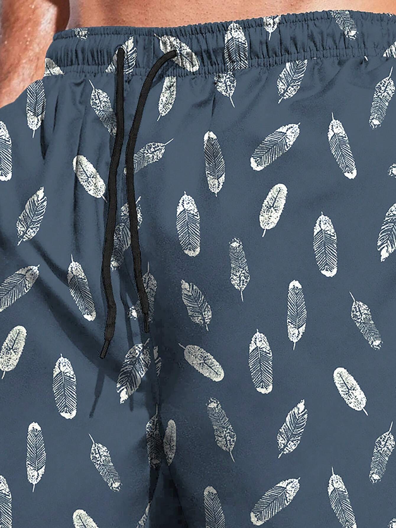 Feather Print Swim Trunks-Waves And Trunks
