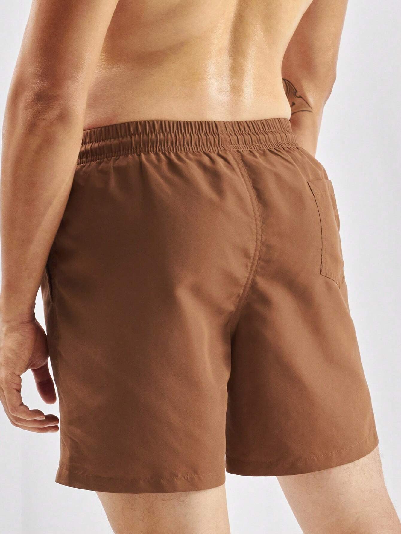 2 In 1 Drawstring Waist Swim Trunks-Waves And Trunks
